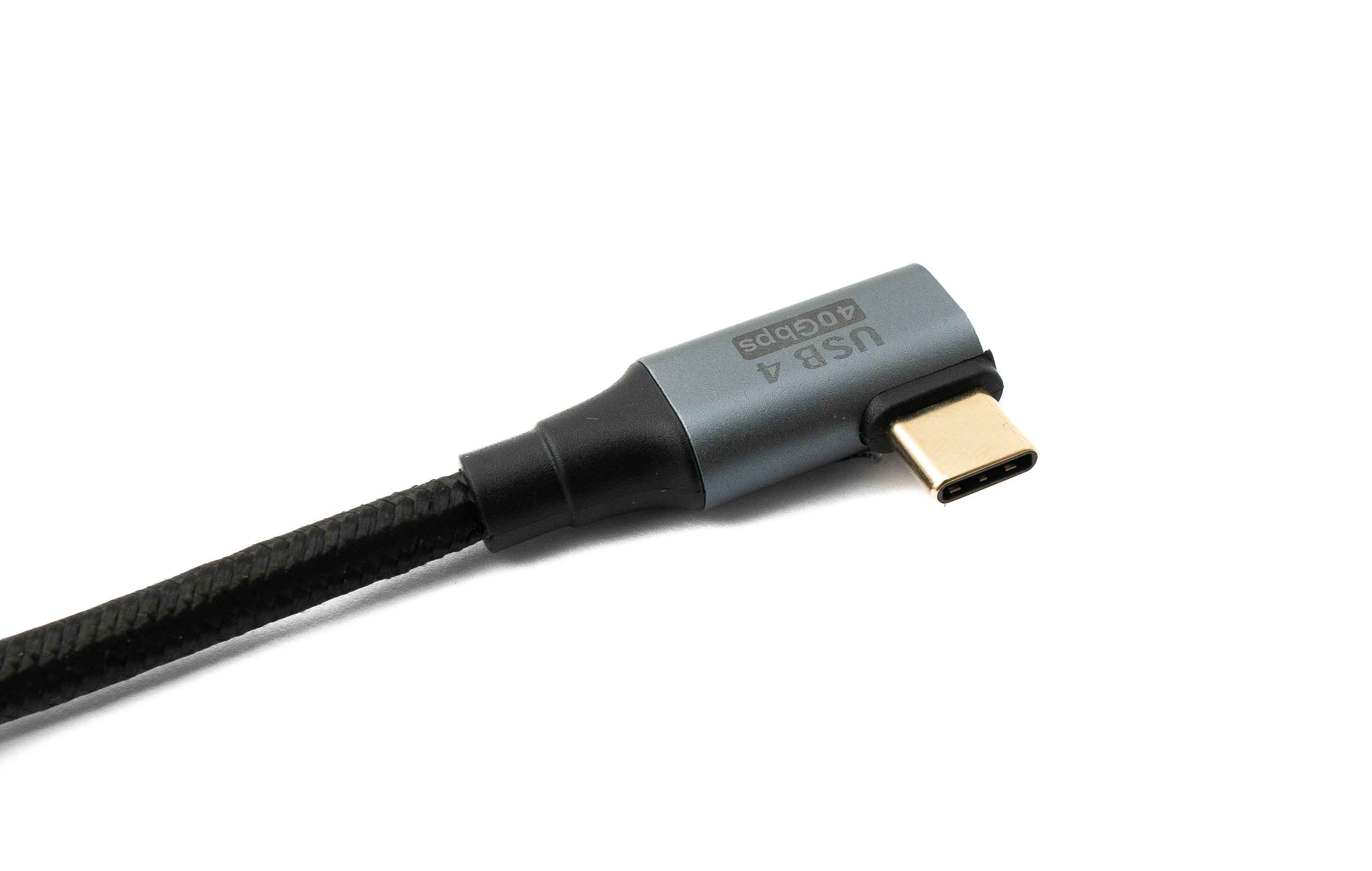 SYSTEM-S USB4 USB Kabel 50 cm Typ C Stecker zu Stecker 40 Gbit/s USB 4.0 geflochten Winkel