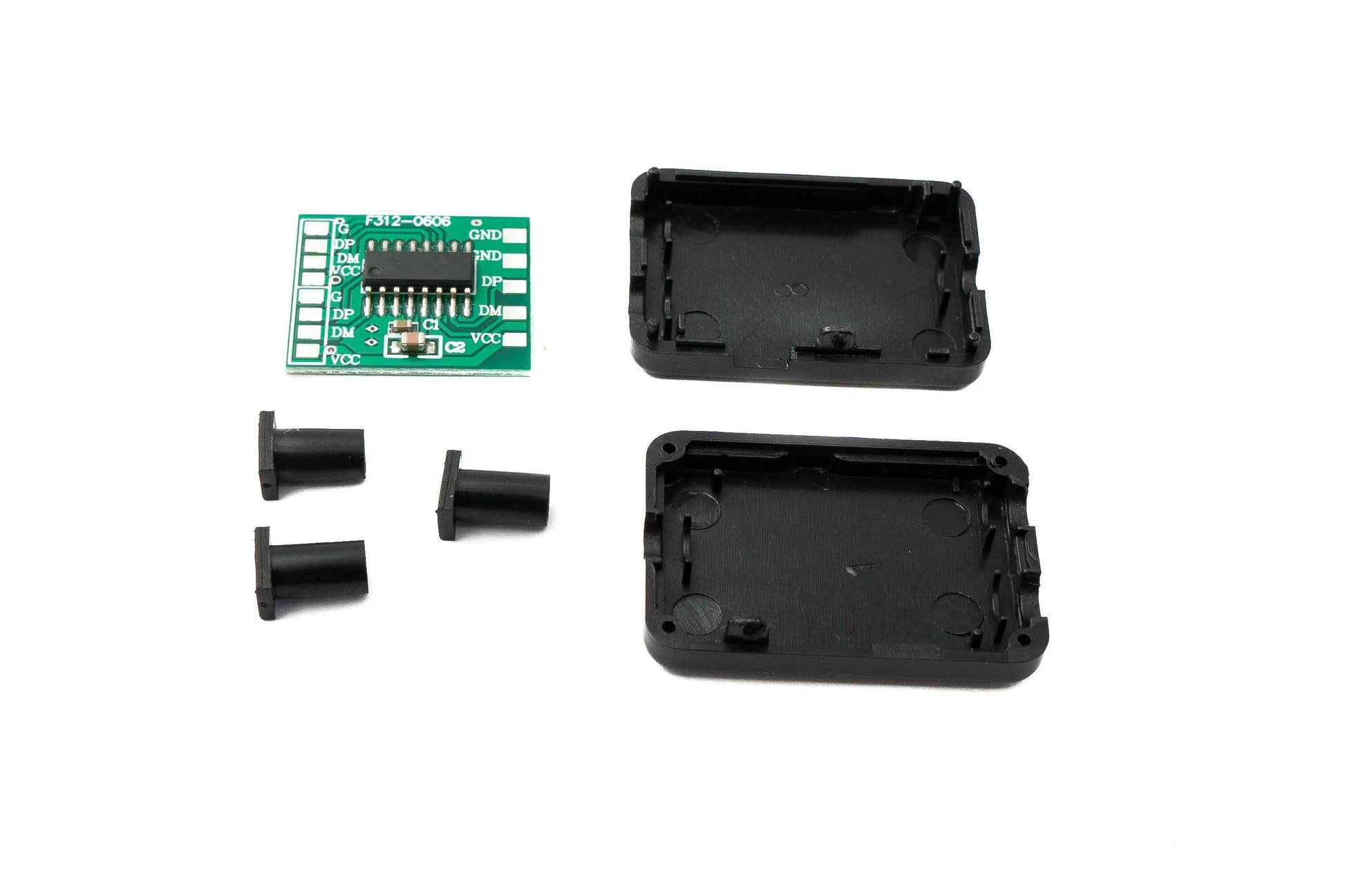 SYSTEM-S USB 2.0 PCBA Hub 1 zu 2 Splitter mit Hülle Leiterplatte Adapter in Schwarz