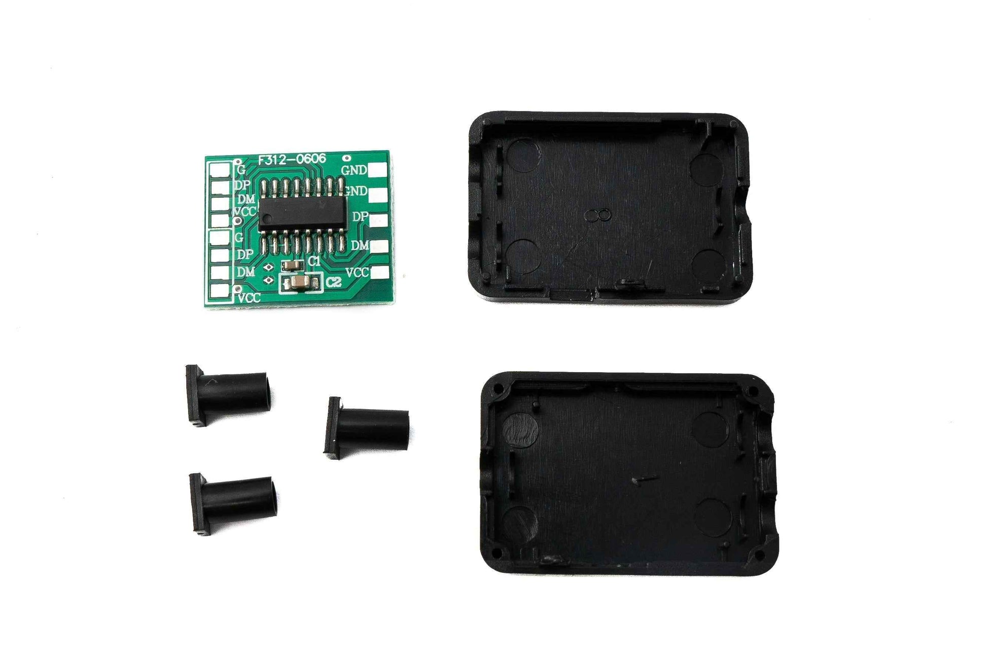 SYSTEM-S USB 2.0 PCBA Hub 1 zu 2 Splitter mit Hülle Leiterplatte Adapter in Schwarz