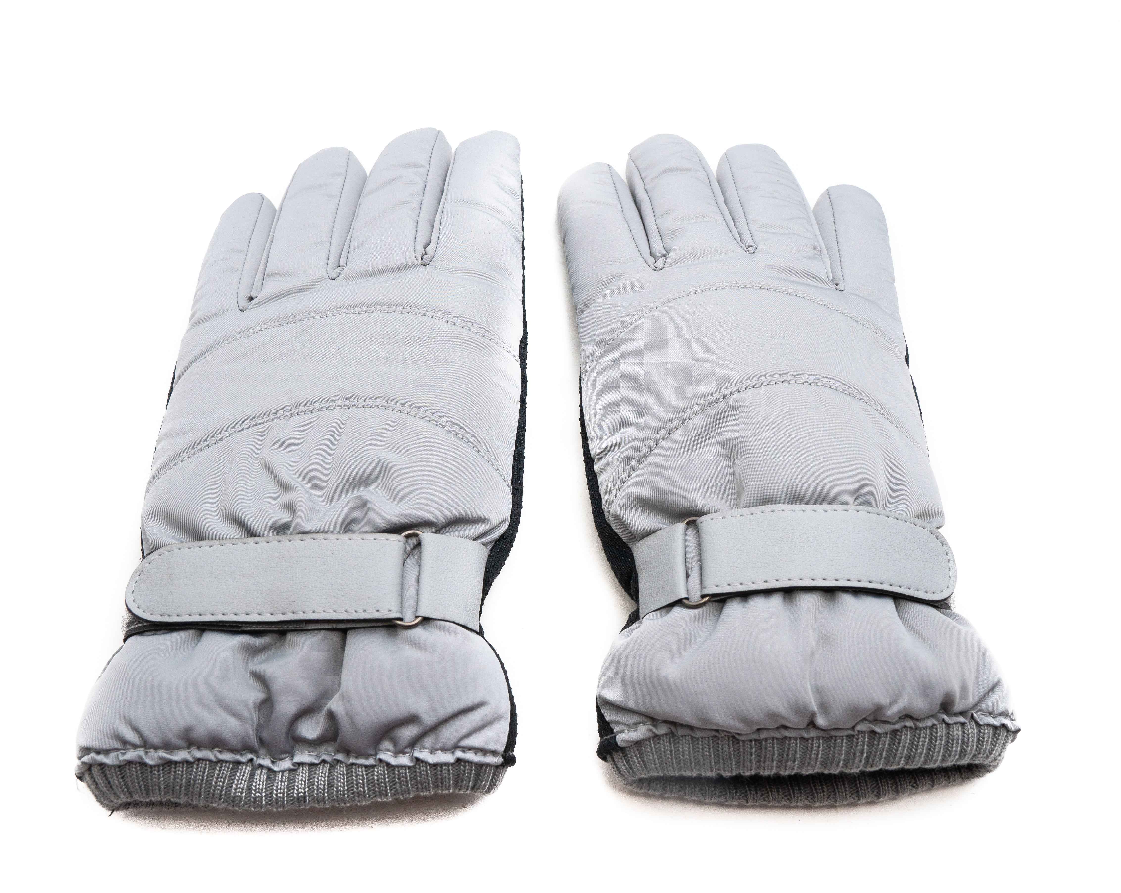 SYSTEM-S Anti Rutsch Handschuhe aus Polyester für Smartphones Touch Bildschirme in Grau
