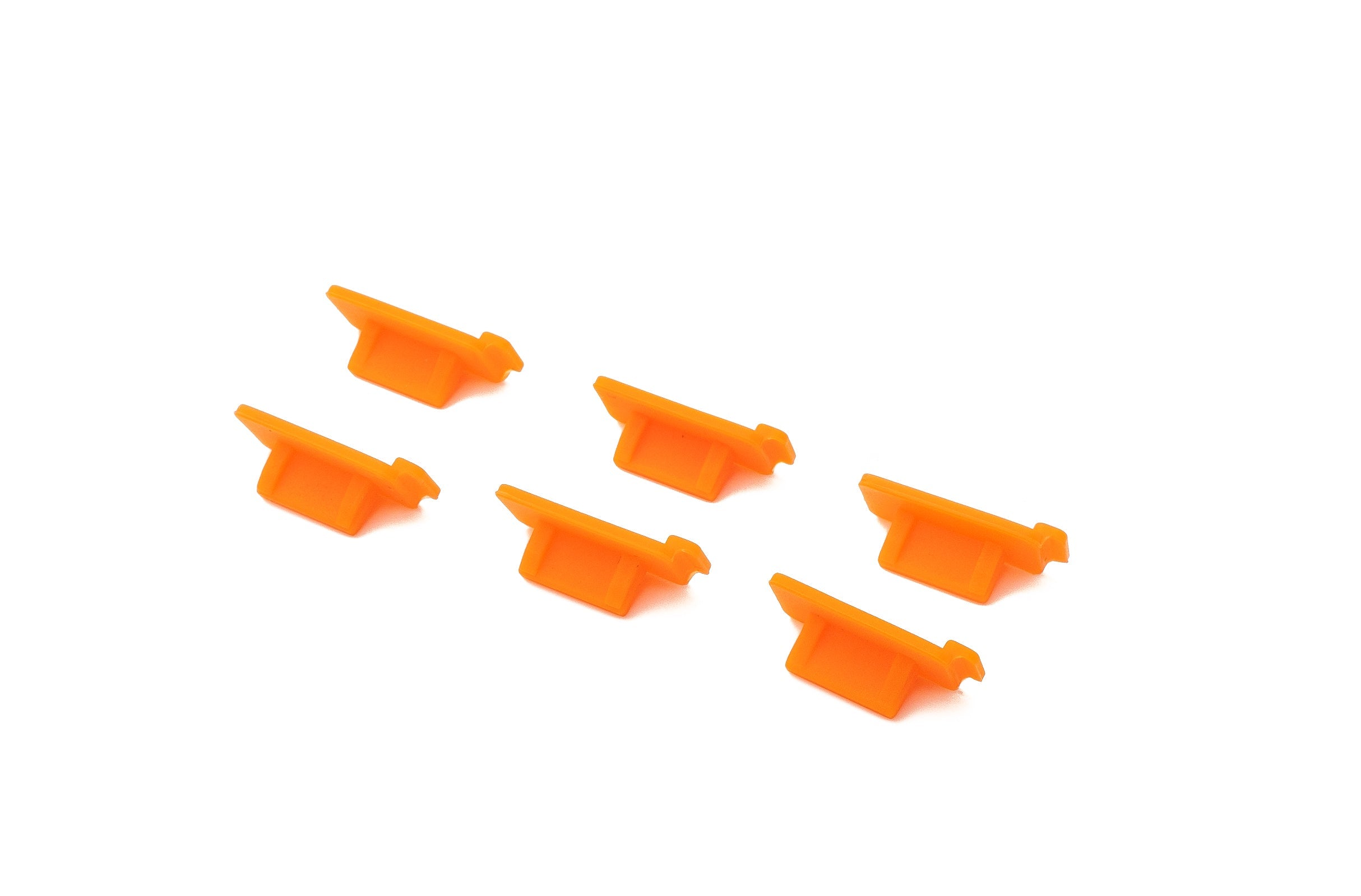 USB Anti-Staub Abdeckung aus Silikon in Orange 6er Set | System-S