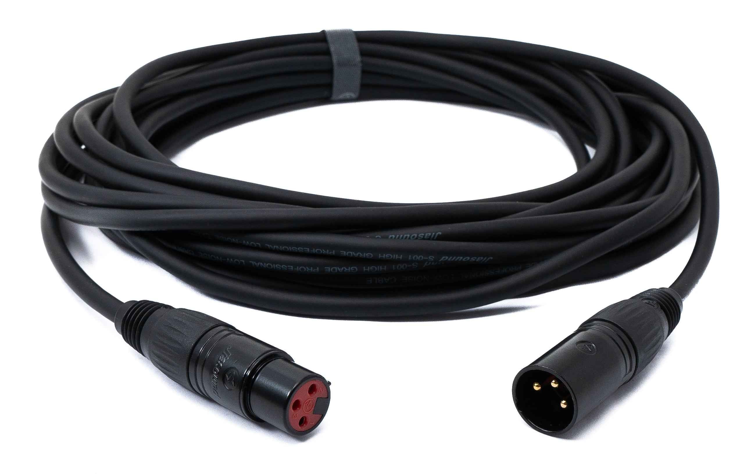 SYSTEM-S Audio Kabel 10 m XLR 3 polig Stecker zu Buchse AUX in Schwarz