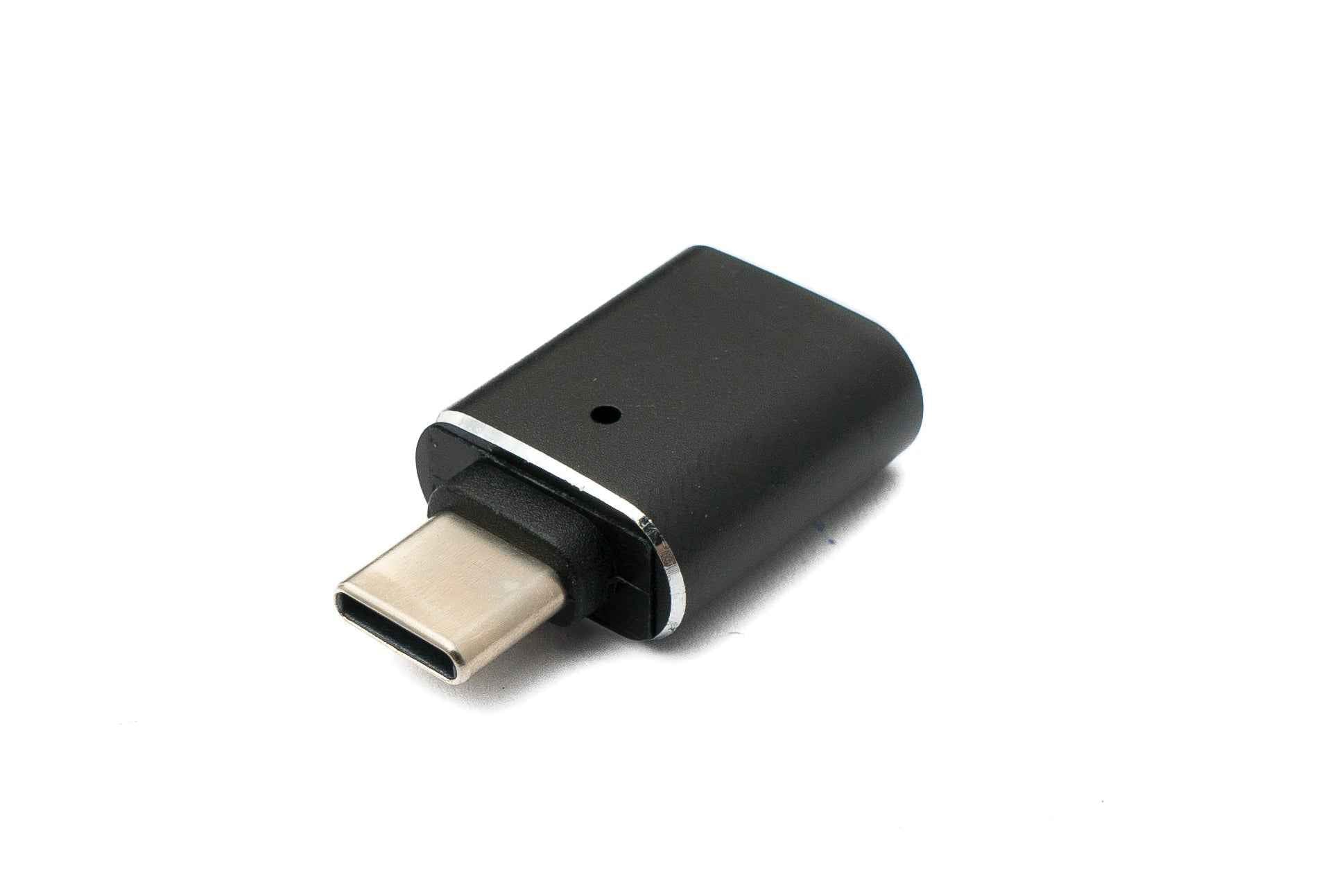 SYSTEM-S USB 3.1 Adapter Typ C Stecker zu 3.0 A Buchse mit Kontrollleuchte 5 Gbit/s 100W in Schwarz