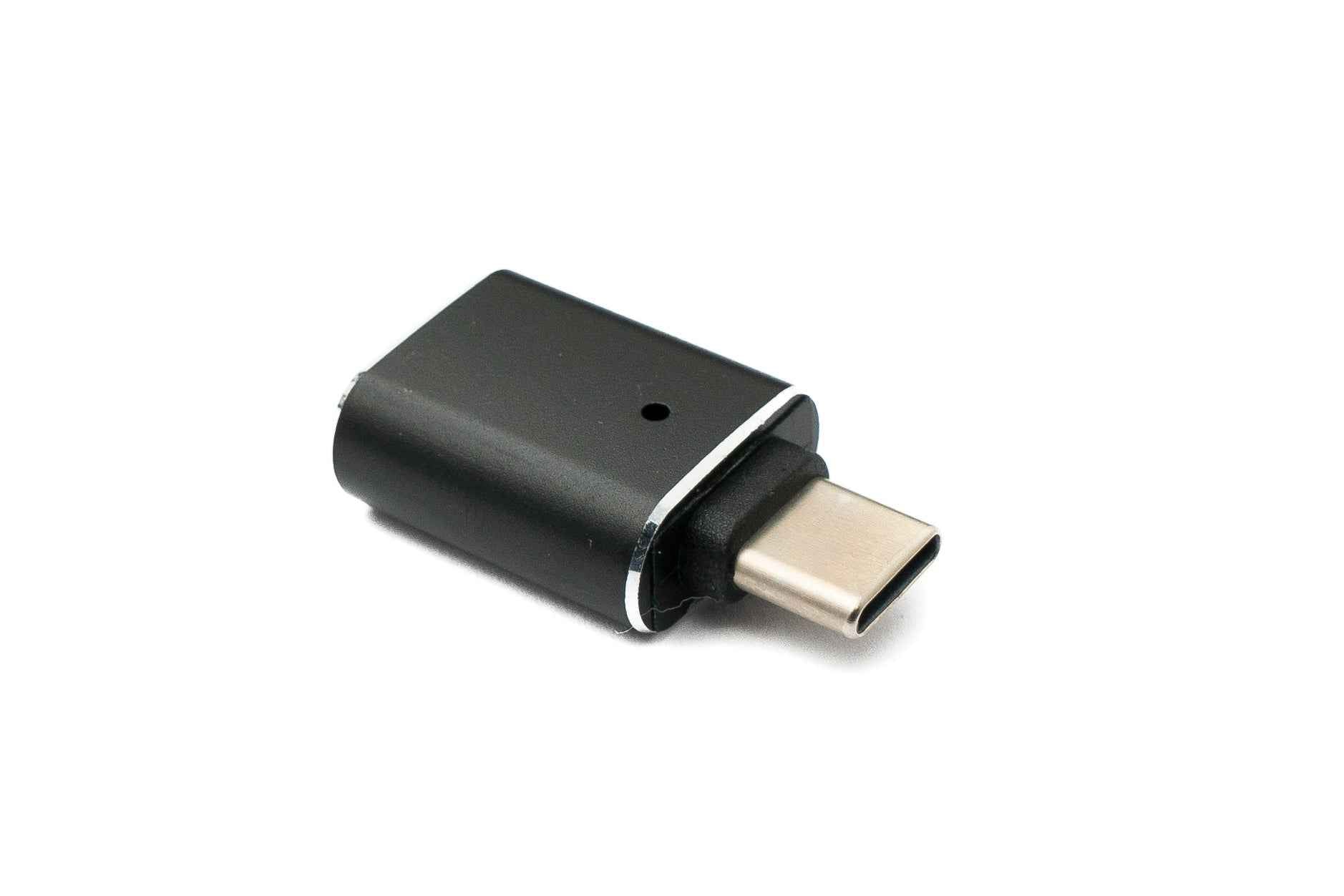 SYSTEM-S USB 3.1 Adapter Typ C Stecker zu 3.0 A Buchse mit Kontrollleuchte 5 Gbit/s 100W in Schwarz