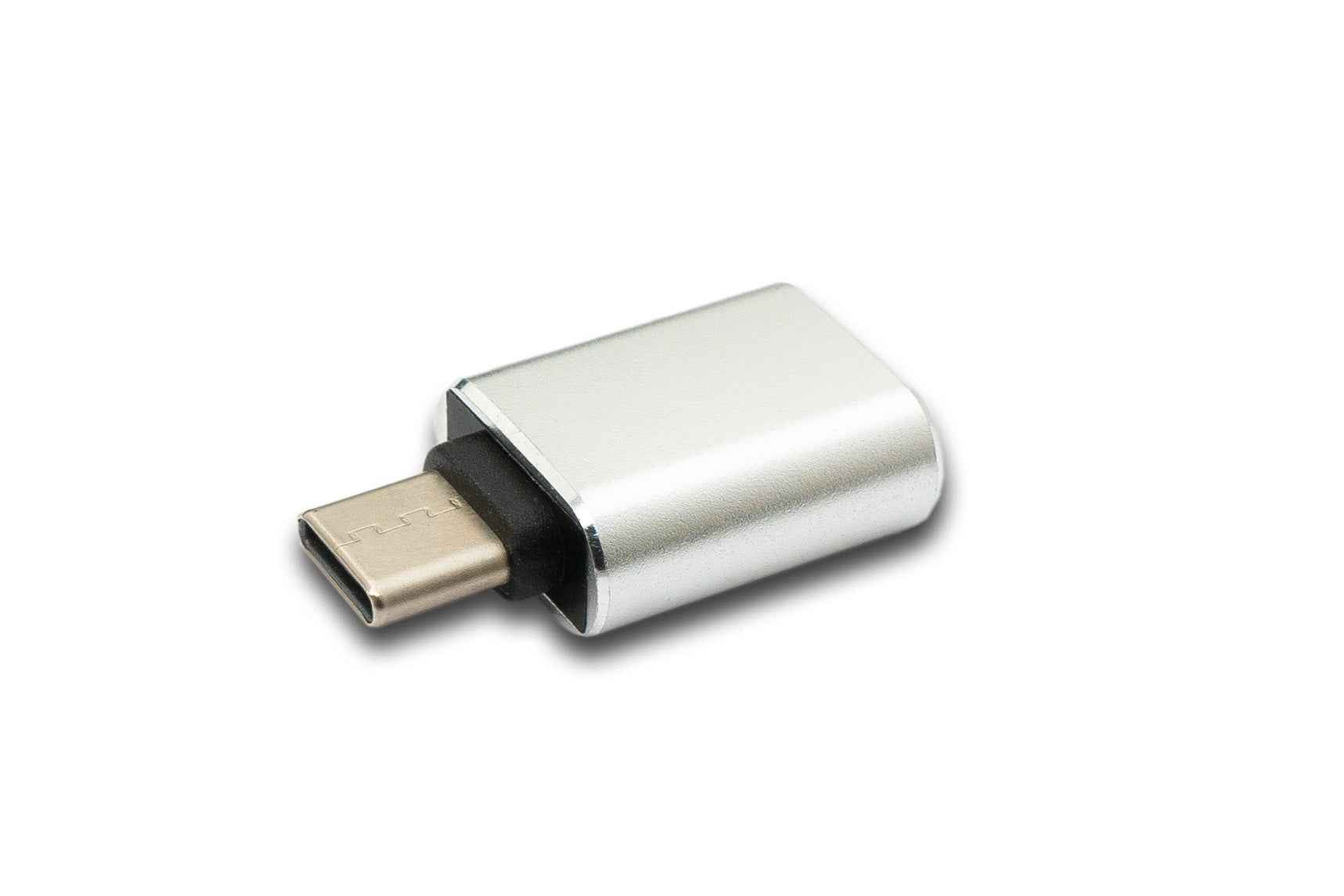 SYSTEM-S USB 3.1 Adapter Typ C Stecker zu 3.0 A Buchse mit Kontrollleuchte 5 Gbit/s 100W in Anthrazit
