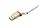 USB-Adapter USB-C auf USB-A 3.0 5 Gbit/s 0,9 A Rosa-Gelb mit Schlaufe | System-S