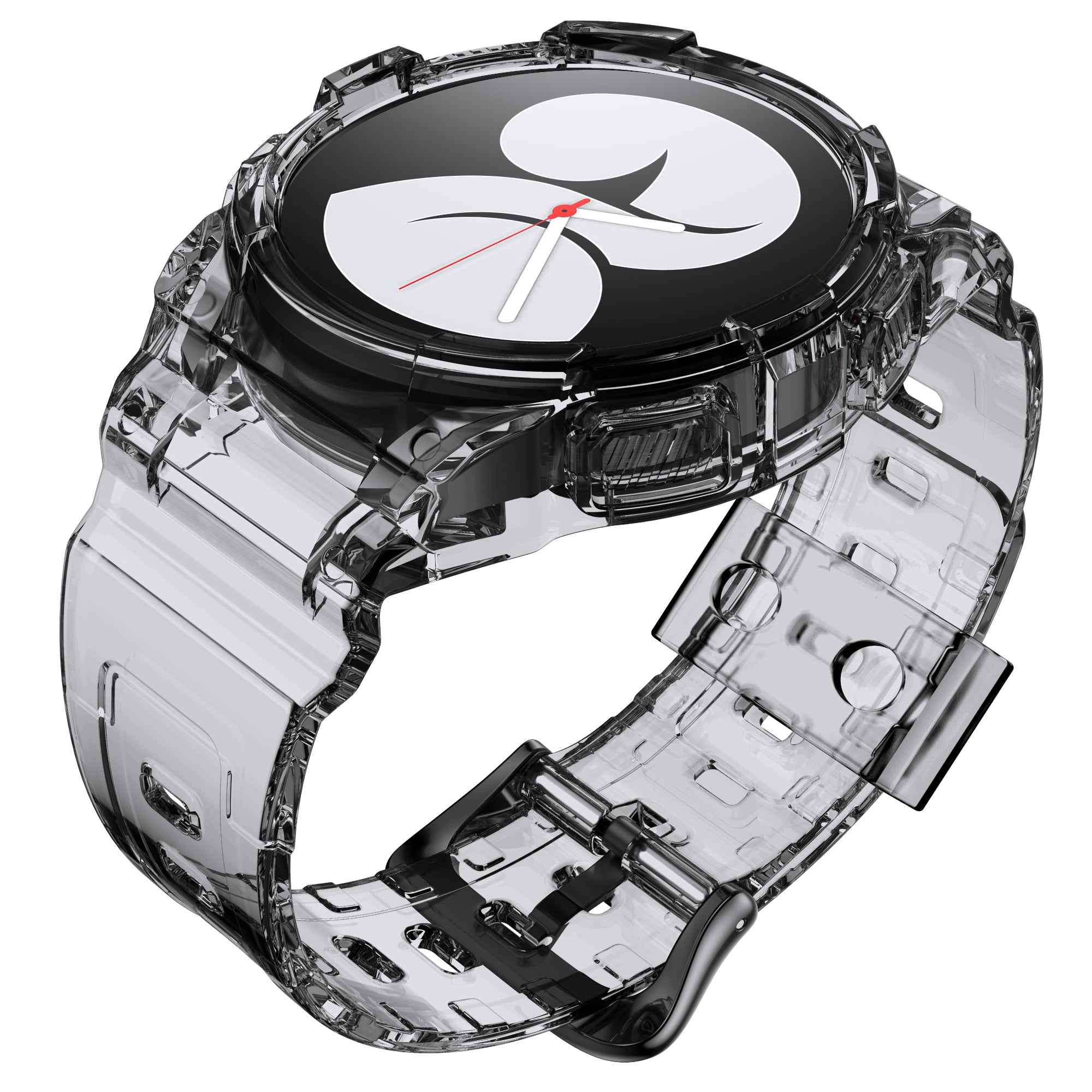 SYSTEM-S Hülle und Armband 40 mm TPU für Samsung Galaxy Watch 5 4 in Schwarz Transparent