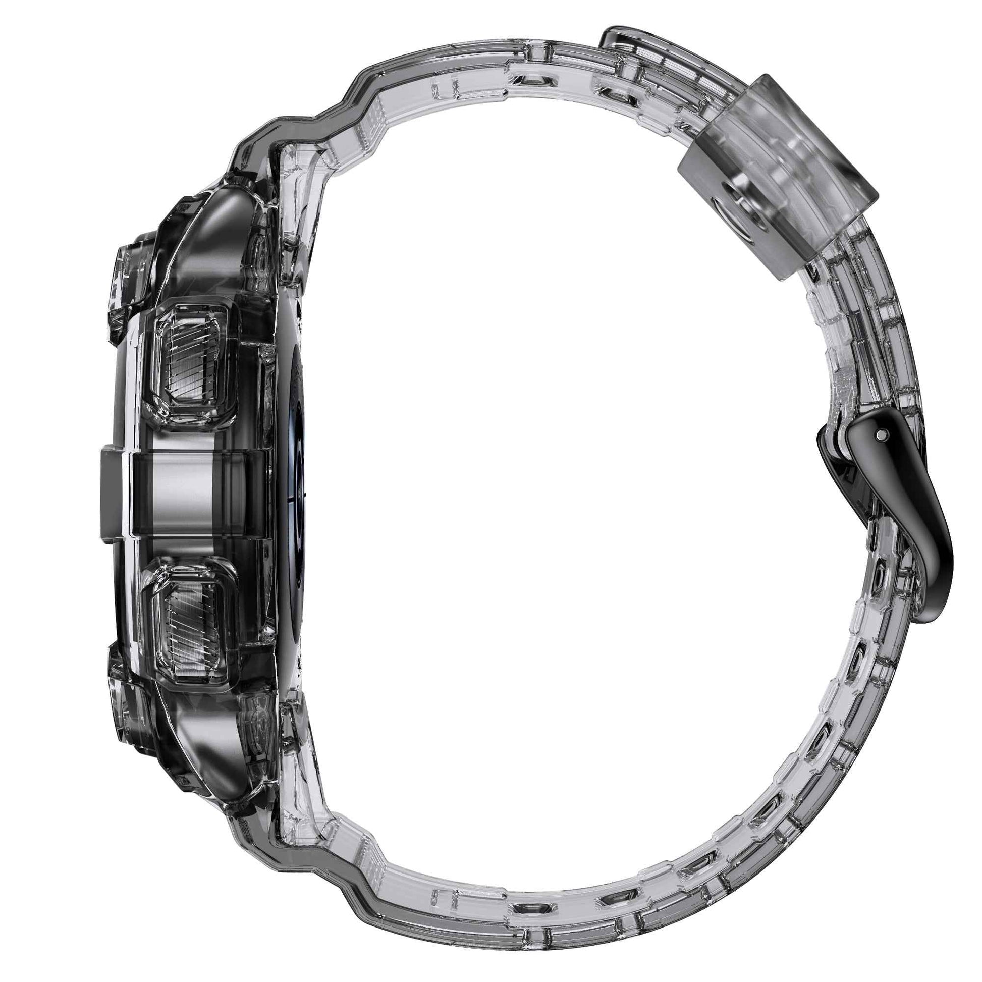 SYSTEM-S Hülle und Armband 40 mm TPU für Samsung Galaxy Watch 5 4 in Schwarz Transparent