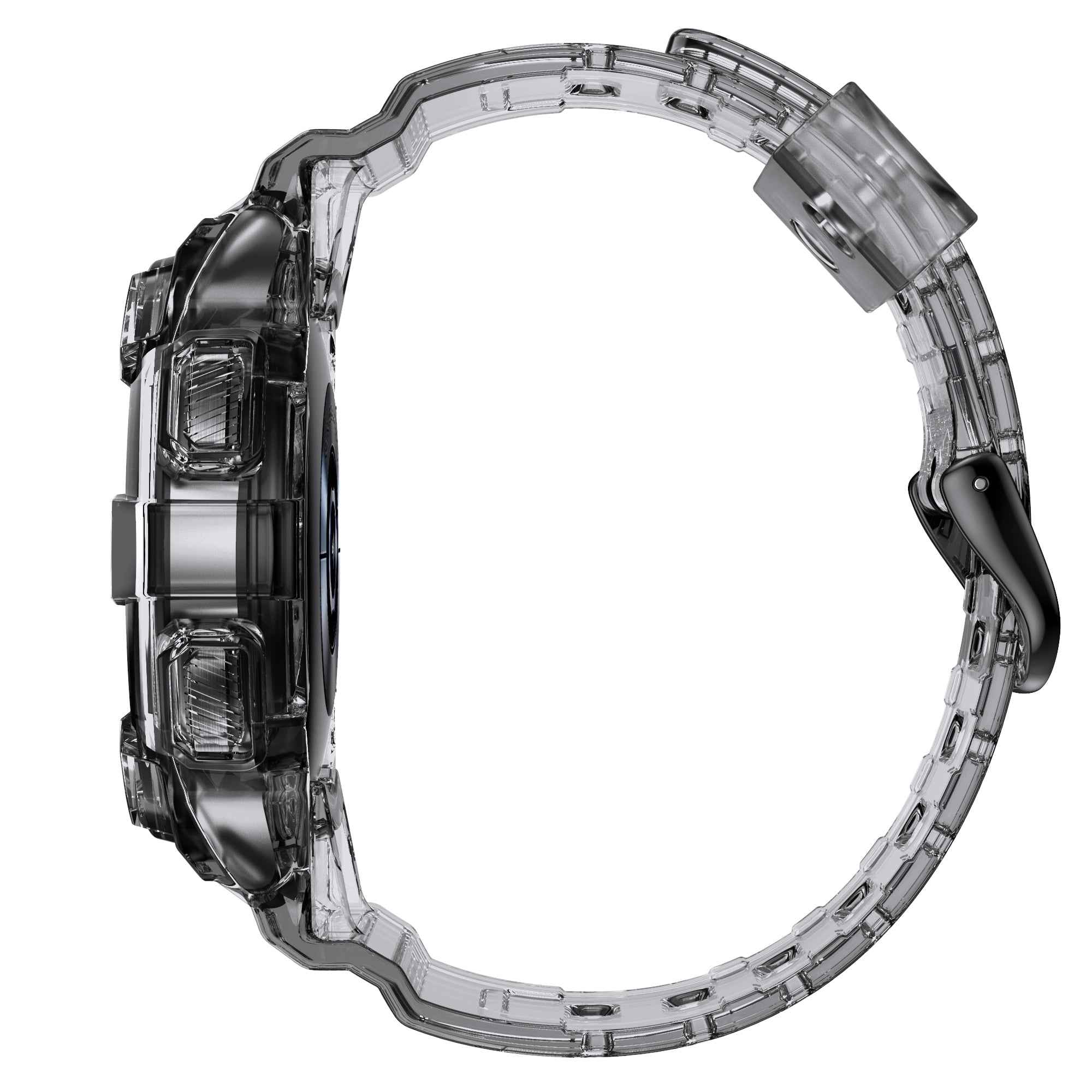 SYSTEM-S Hülle und Armband 40 mm TPU für Samsung Galaxy Watch 5 4 in Schwarz Transparent
