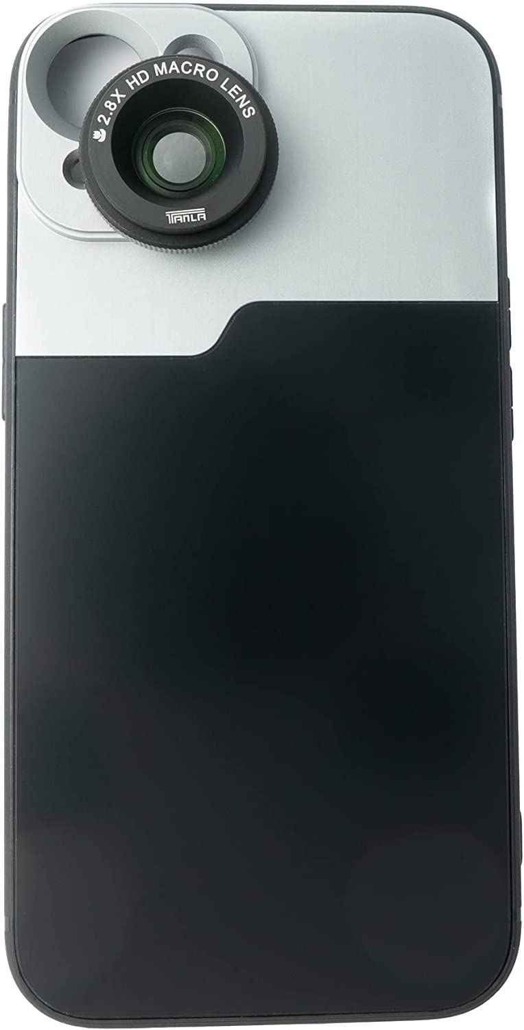 SYSTEM-S Makro Linse 2.8x HD Filter mit Hülle in Schwarz für iPhone 14 Plus