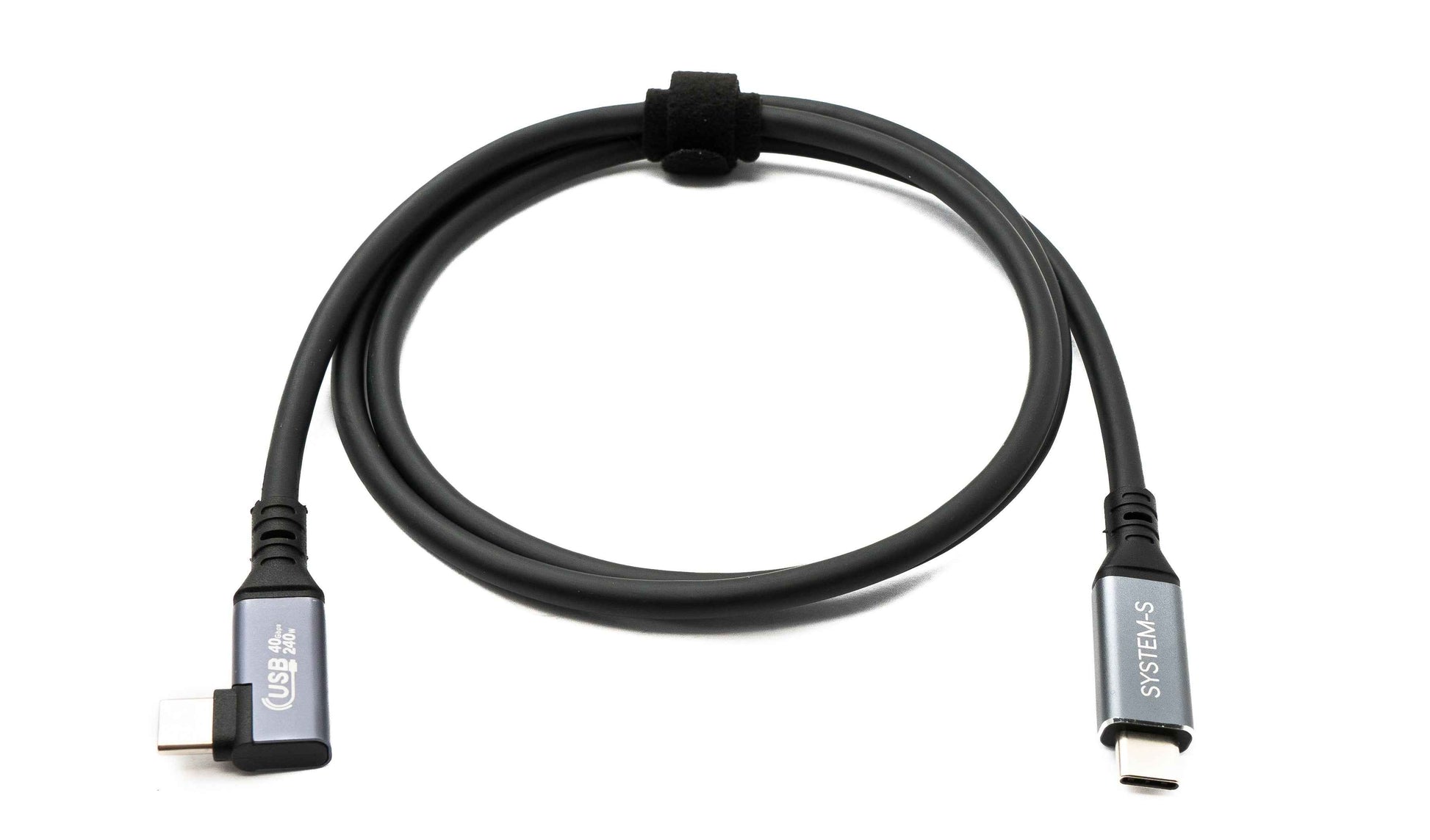 SYSTEM-S USB4 USB 100 cm Kabel Typ C Stecker zu Stecker Winkel 40 Gbit/s 240 W USB 4.0 Kabel