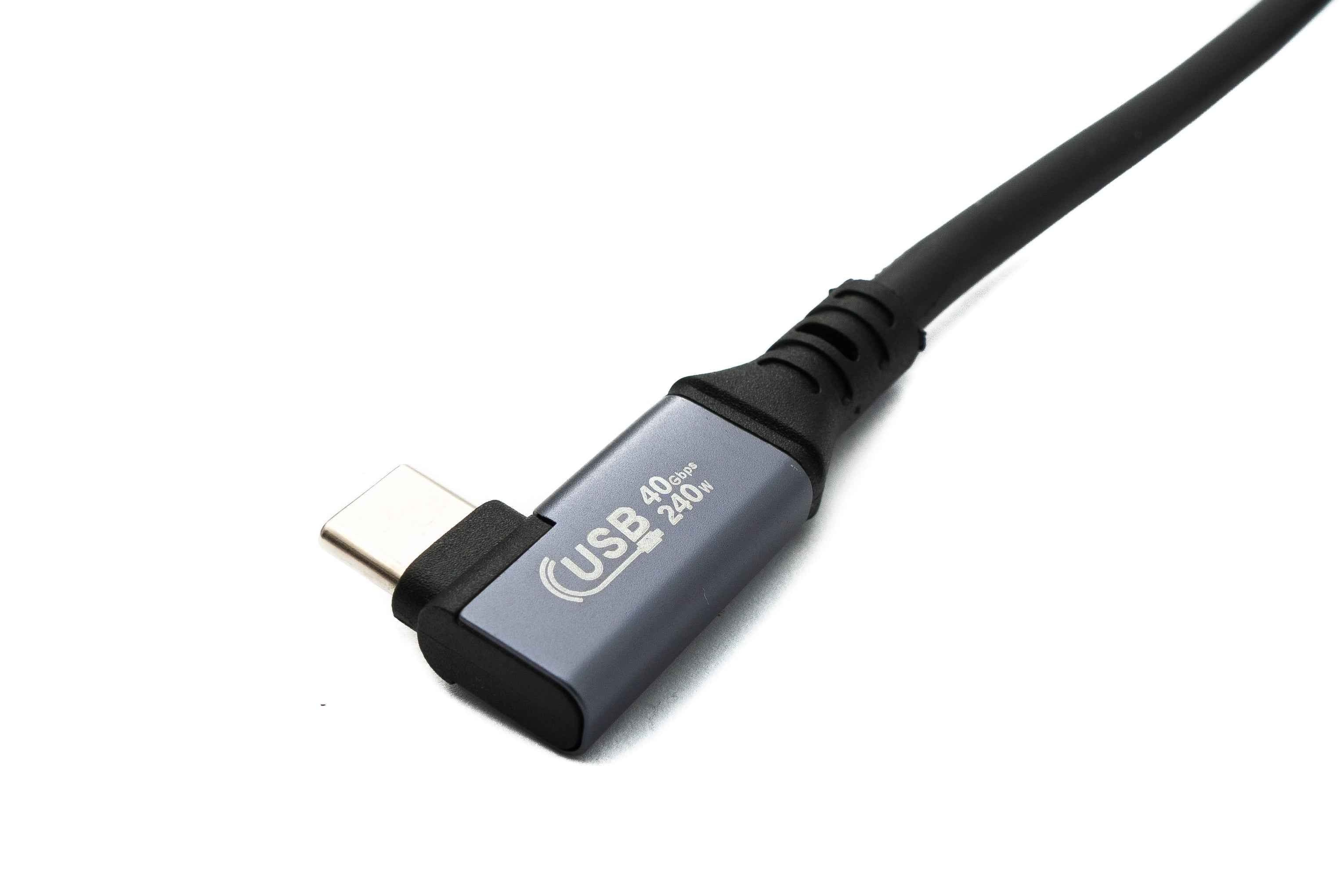 SYSTEM-S USB4 USB 100 cm Kabel Typ C Stecker zu Stecker Winkel 40 Gbit/s 240 W USB 4.0 Kabel