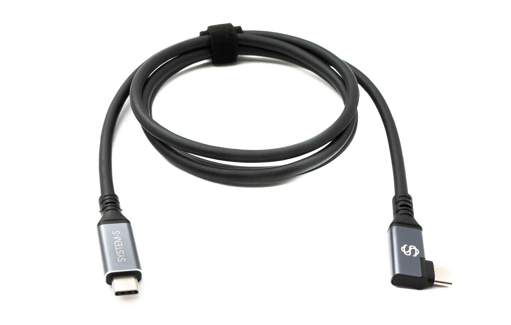 SYSTEM-S USB4 USB 120 cm Kabel Typ C Stecker zu Stecker Winkel 40 Gbit/s 240 W USB 4.0 Kabel