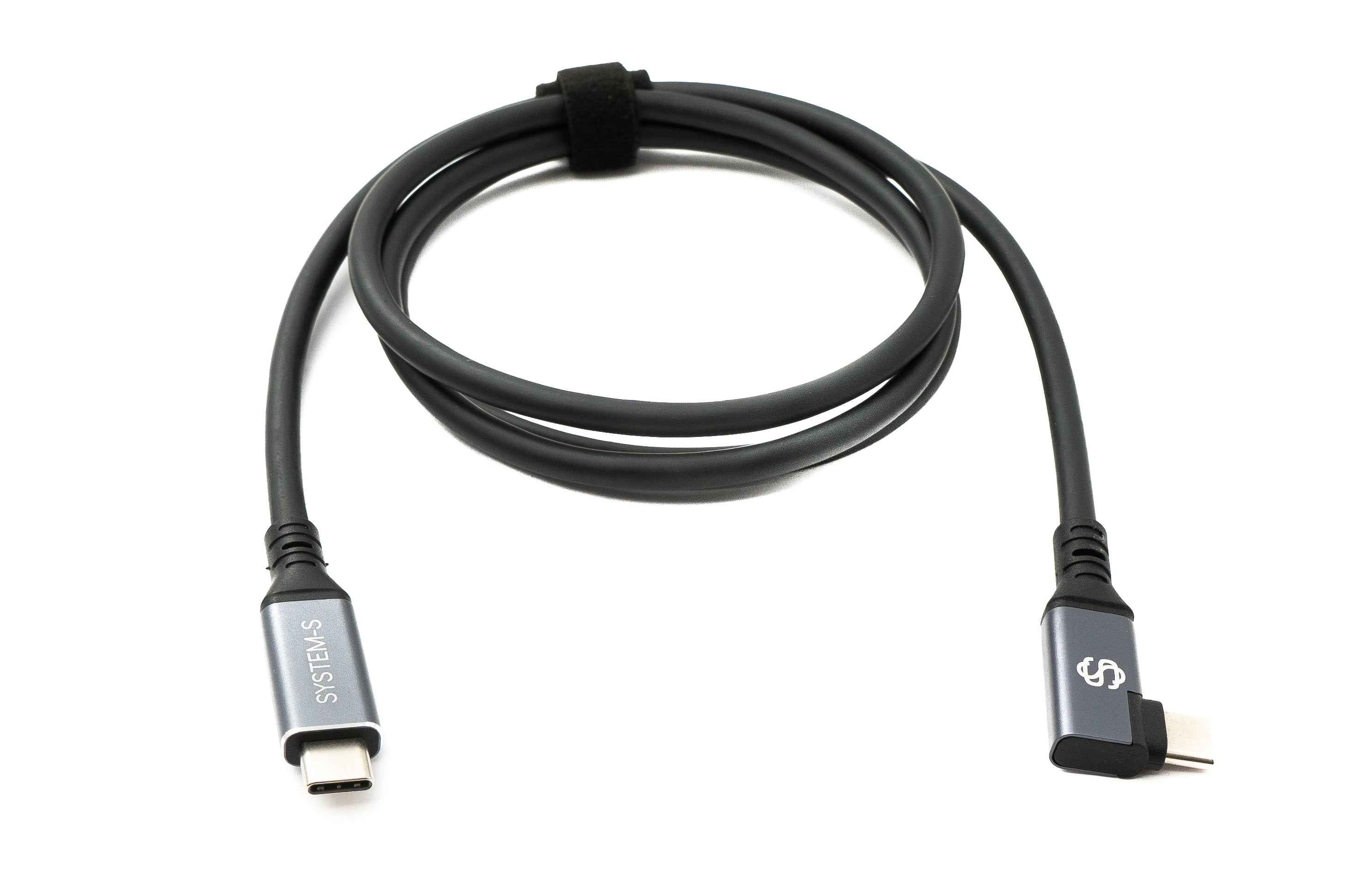 SYSTEM-S USB4 USB 120 cm Kabel Typ C Stecker zu Stecker Winkel 40 Gbit/s 240 W USB 4.0 Kabel
