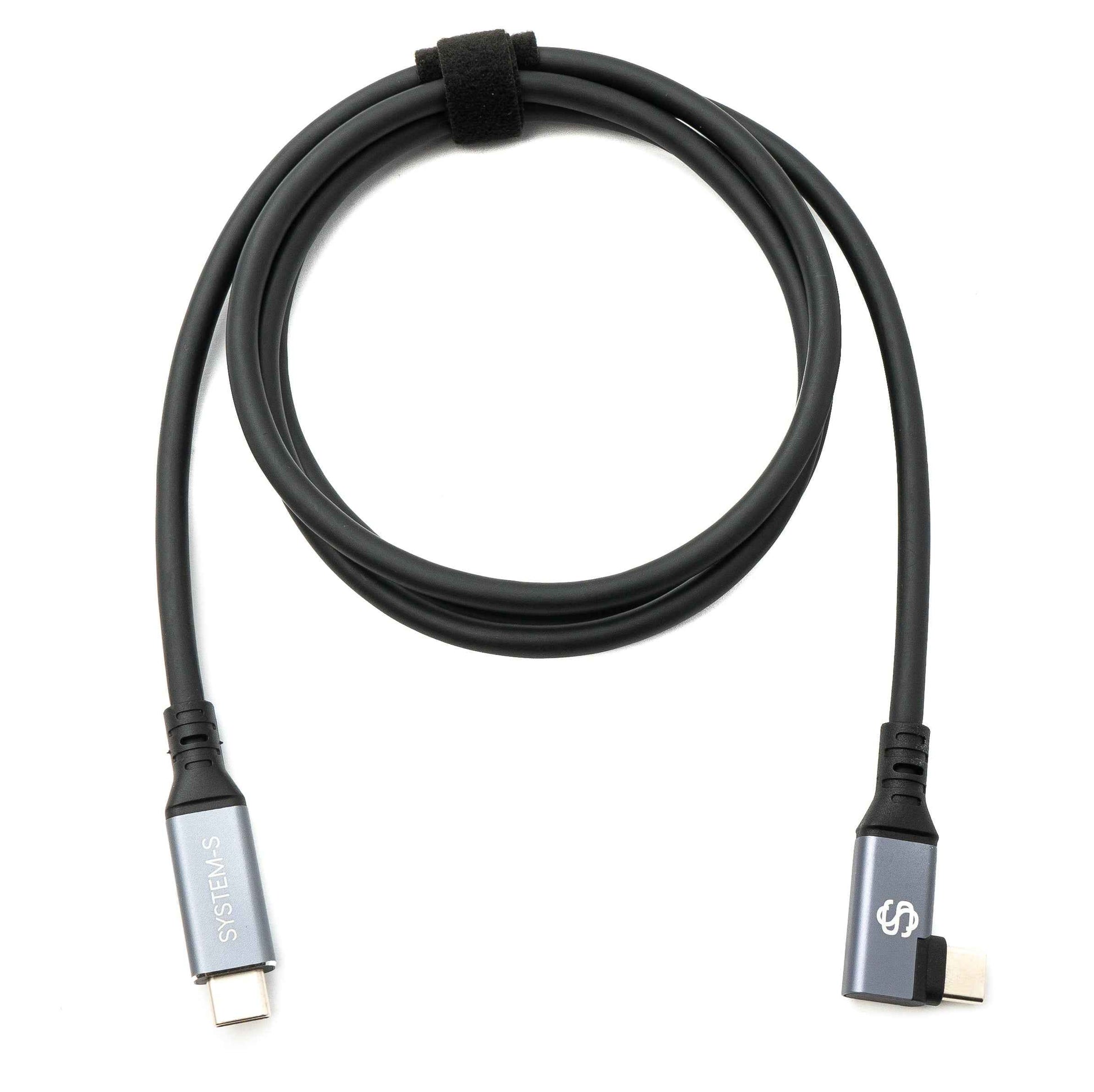 SYSTEM-S USB4 USB 120 cm Kabel Typ C Stecker zu Stecker Winkel 40 Gbit/s 240 W USB 4.0 Kabel