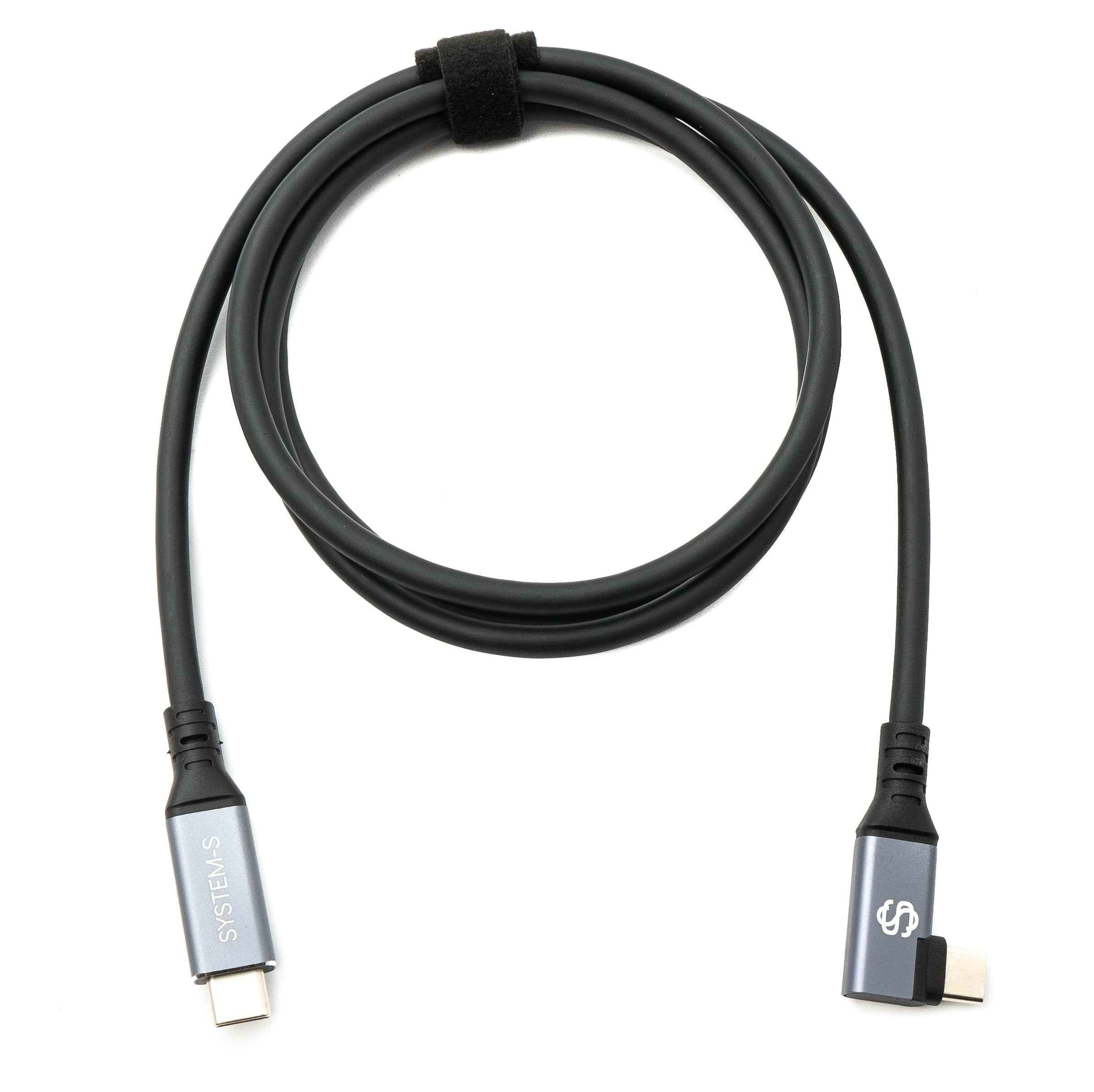 SYSTEM-S USB4 USB 120 cm Kabel Typ C Stecker zu Stecker Winkel 40 Gbit/s 240 W USB 4.0 Kabel
