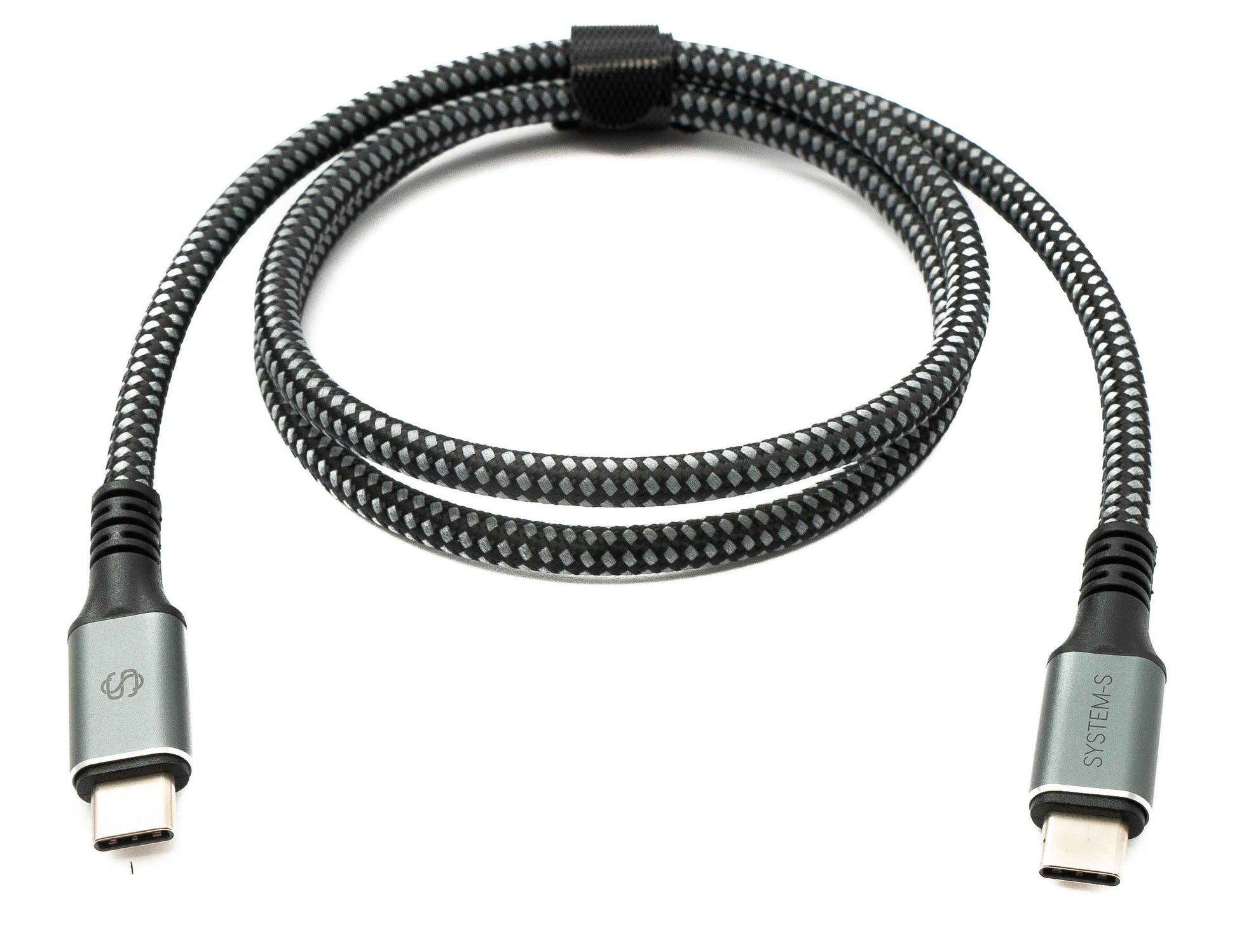 SYSTEM-S USB4 USB 80 cm Kabel Typ C Stecker zu Stecker geflochten 40 Gbit/s 240 W USB 4.0 Kabel