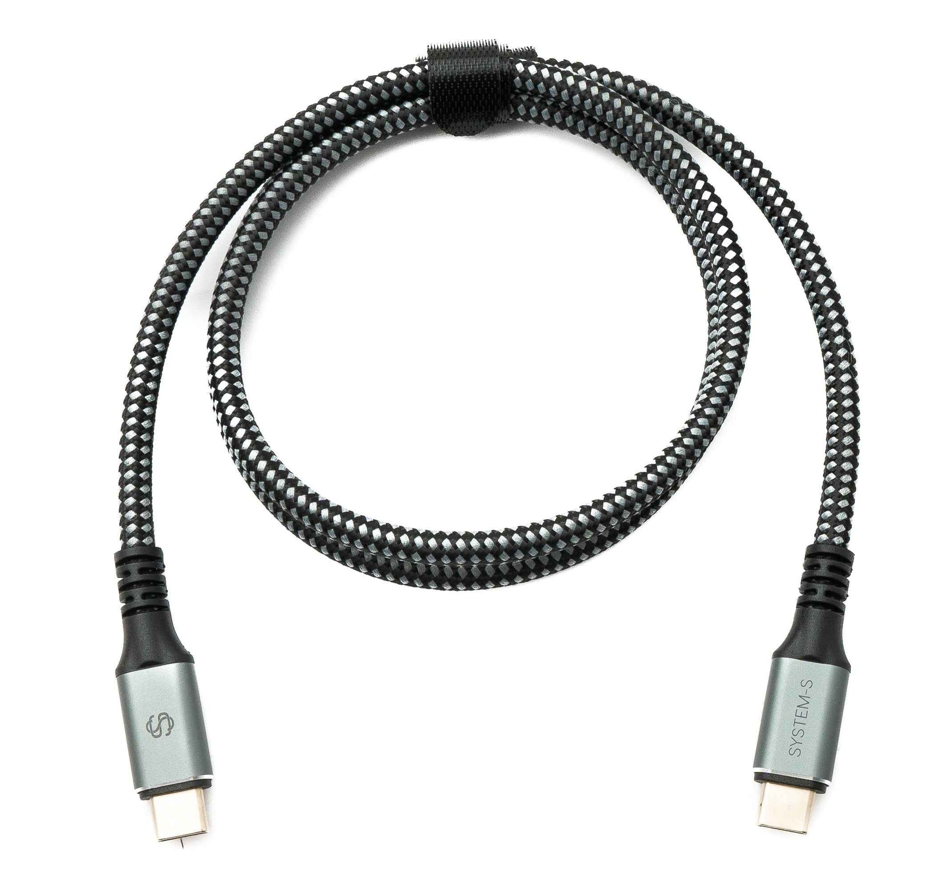 SYSTEM-S USB4 USB 80 cm Kabel Typ C Stecker zu Stecker geflochten 40 Gbit/s 240 W USB 4.0 Kabel