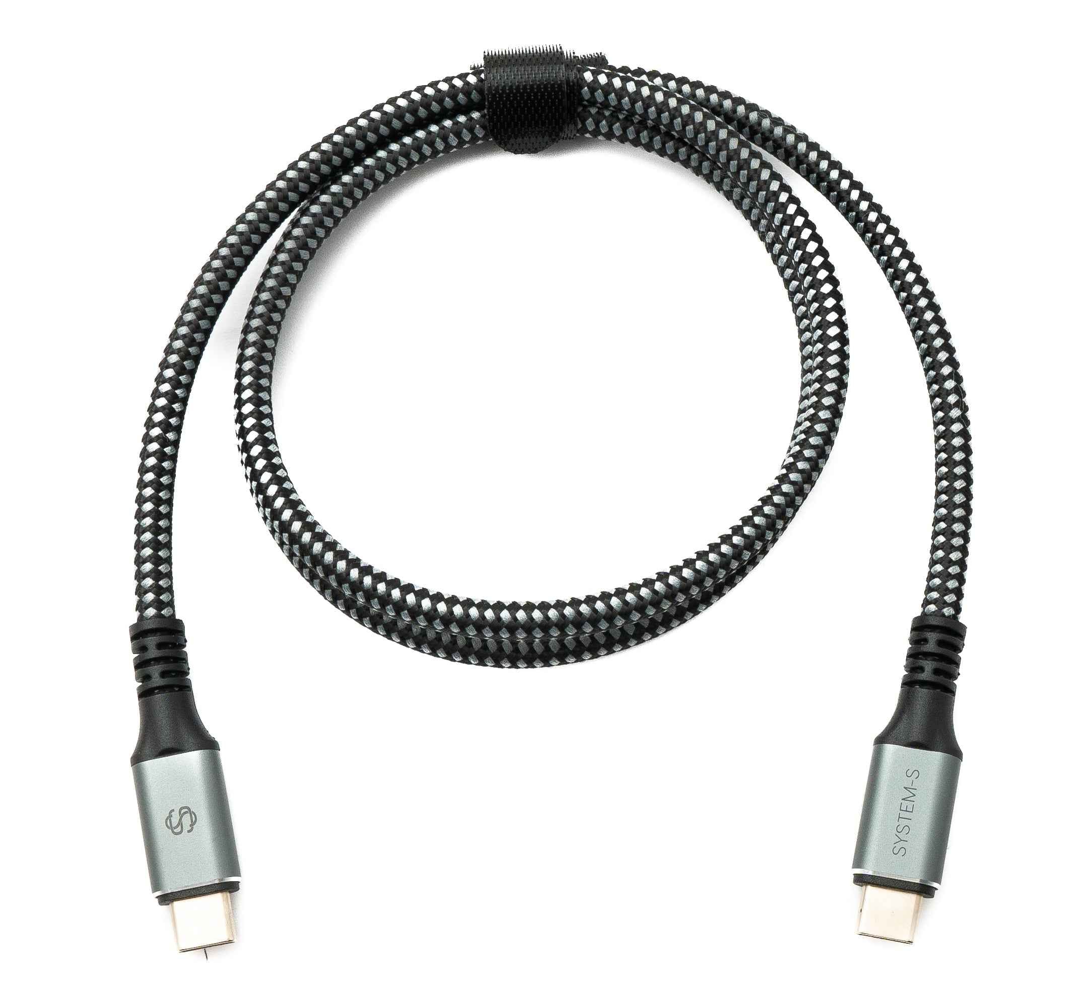 SYSTEM-S USB4 USB 80 cm Kabel Typ C Stecker zu Stecker geflochten 40 Gbit/s 240 W USB 4.0 Kabel