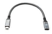 SYSTEM-S USB4 USB 30 cm Kabel Typ C Stecker zu Buchse geflochten 40 Gbit/s 240 W USB 4.0 Kabel