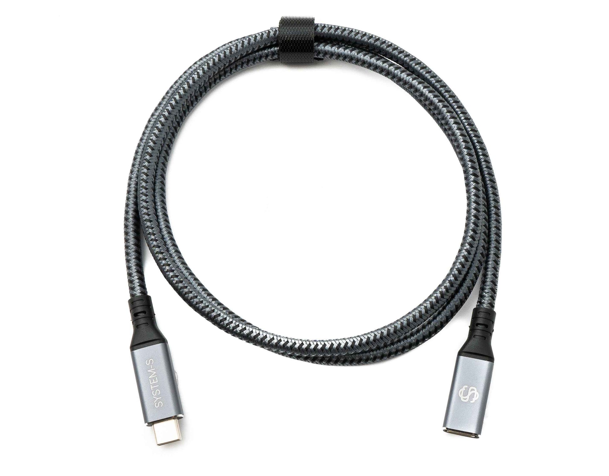 SYSTEM-S USB4 USB 100 cm Kabel Typ C Stecker zu Buchse geflochten 40 Gbit/s 240 W USB 4.0 Kabel