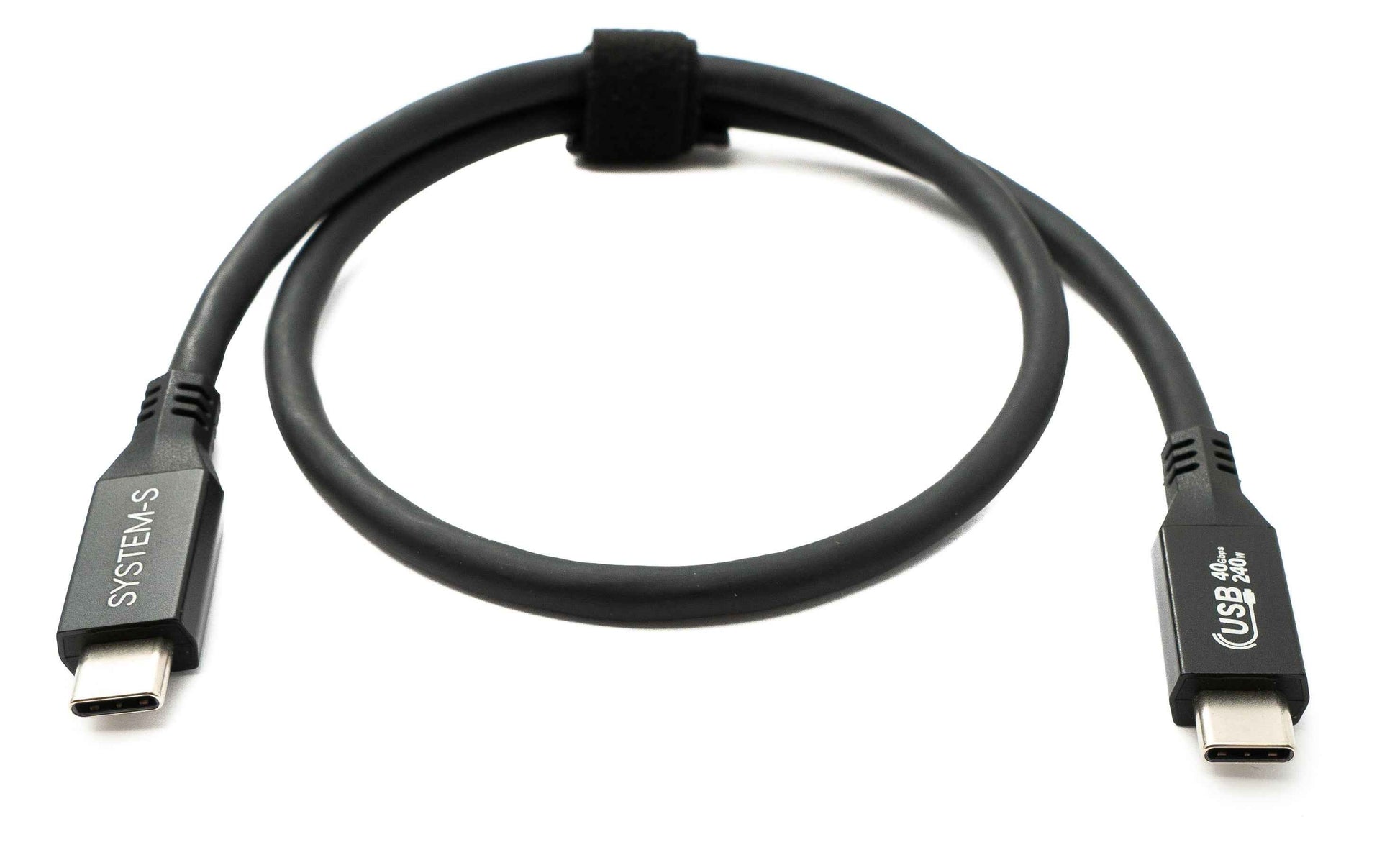 SYSTEM-S USB4 USB 50 cm Kabel Typ C Stecker zu Stecker 40 Gbit/s 240 W USB 4.0 Kabel