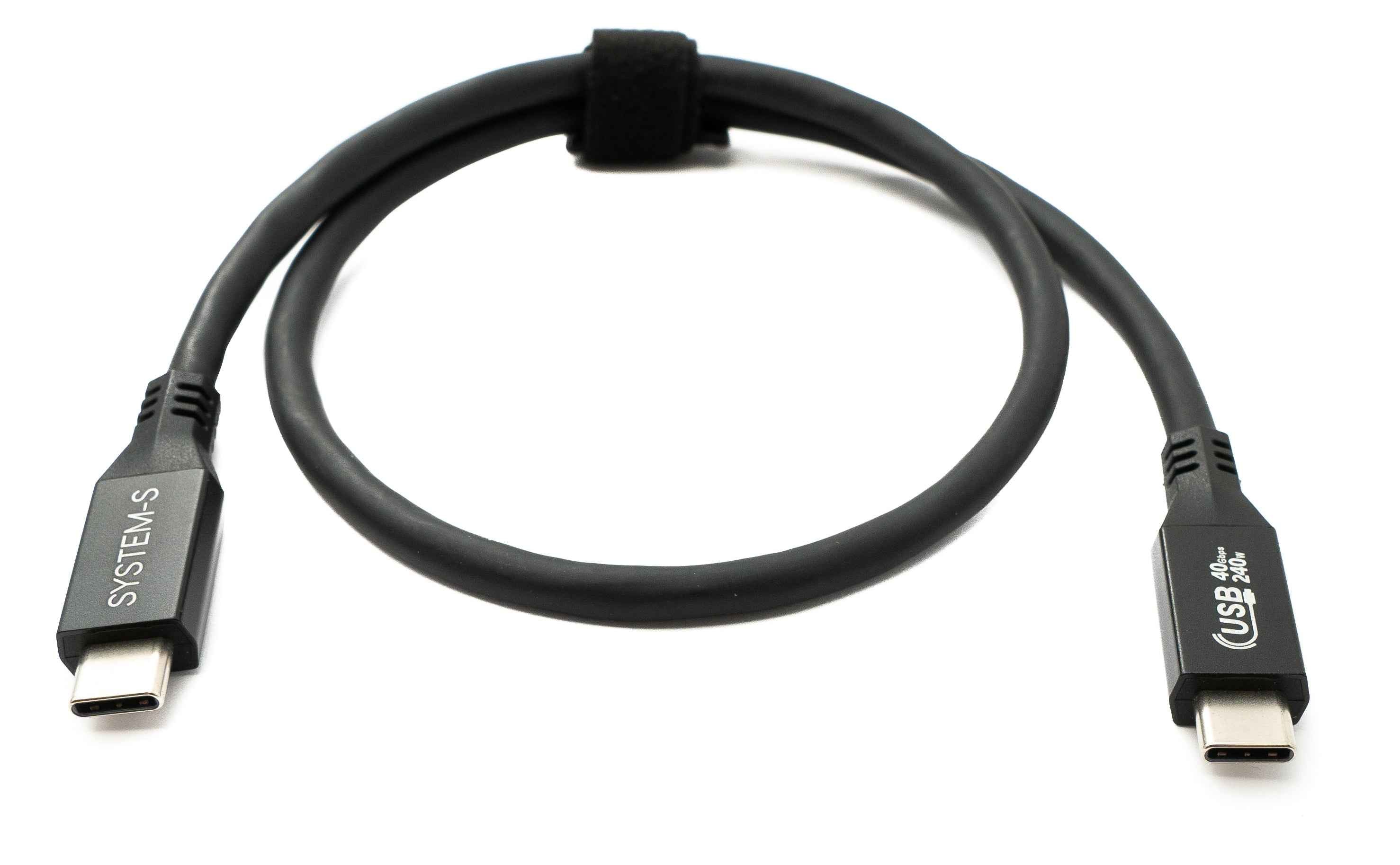 SYSTEM-S USB4 USB 50 cm Kabel Typ C Stecker zu Stecker 40 Gbit/s 240 W USB 4.0 Kabel