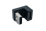 SYSTEM-S USB 3.0 Adapter Typ A Stecker zu Buchse U Turn 180° Winkel in Schwarz