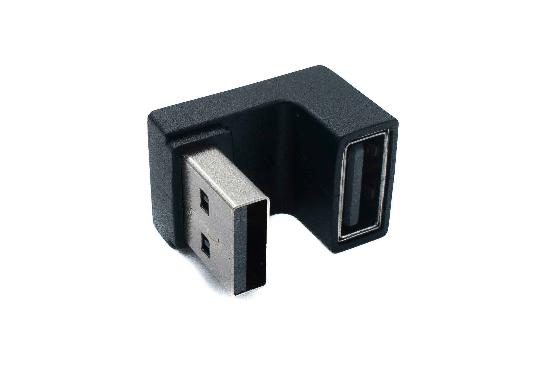 SYSTEM-S USB 3.0 Adapter Typ A Stecker zu Buchse U Turn 180° Winkel in Schwarz