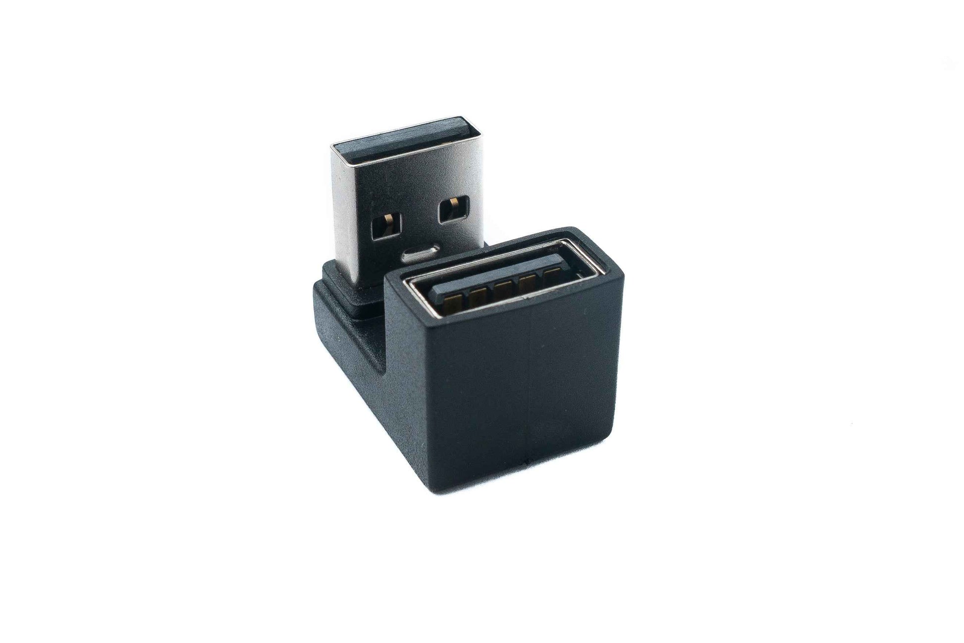 SYSTEM-S USB 3.0 Adapter Typ A Stecker zu Buchse U Turn 180° Winkel in Schwarz