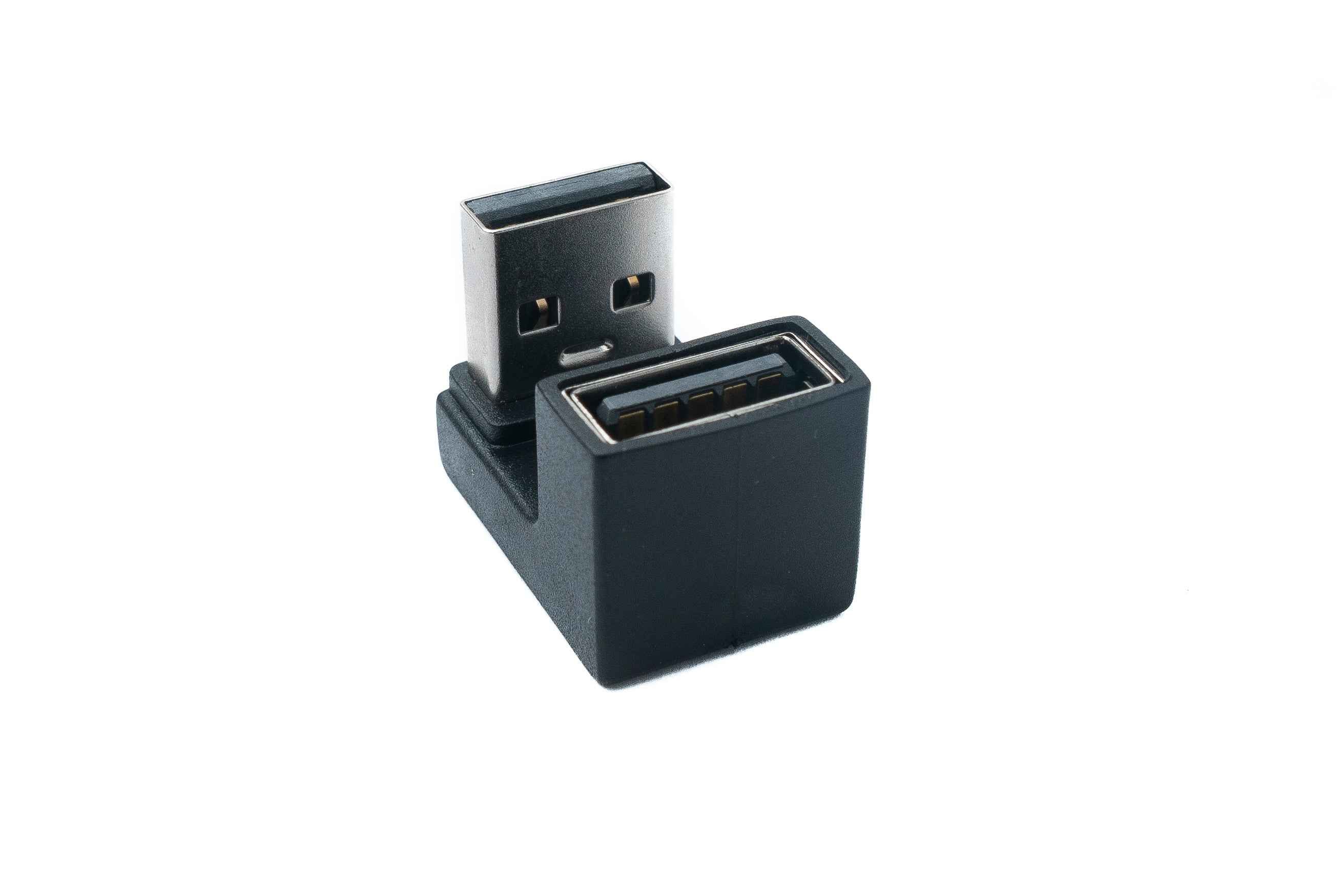 SYSTEM-S USB 3.0 Adapter Typ A Stecker zu Buchse U Turn 180° Winkel in Schwarz