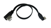 SYSTEM-S USB 3.1 Kabel 30 cm Typ C Stecker zu 2.0 Typ A Stecker Flachkabel Winkel