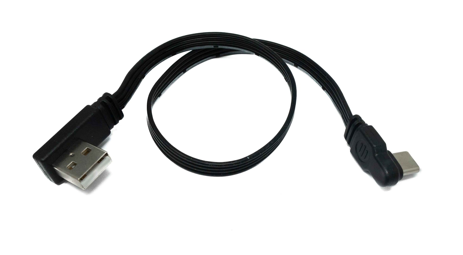 SYSTEM-S USB 3.1 Kabel 30 cm Typ C Stecker zu 2.0 Typ A Stecker Flachkabel Winkel