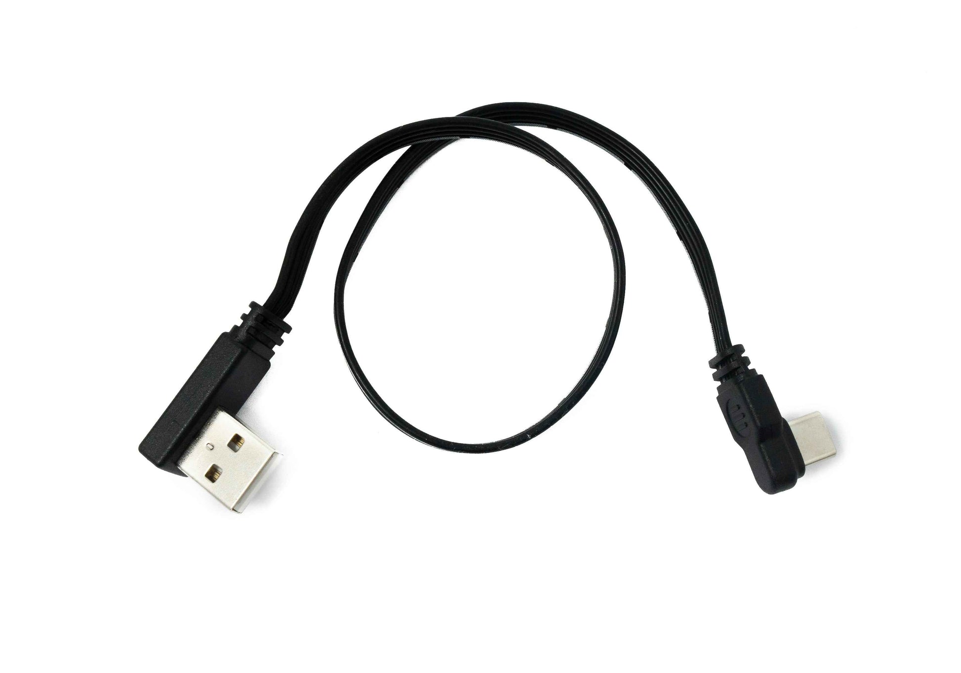SYSTEM-S USB 3.1 Kabel 30 cm Typ C Stecker zu 2.0 Typ A Stecker Flachkabel Winkel