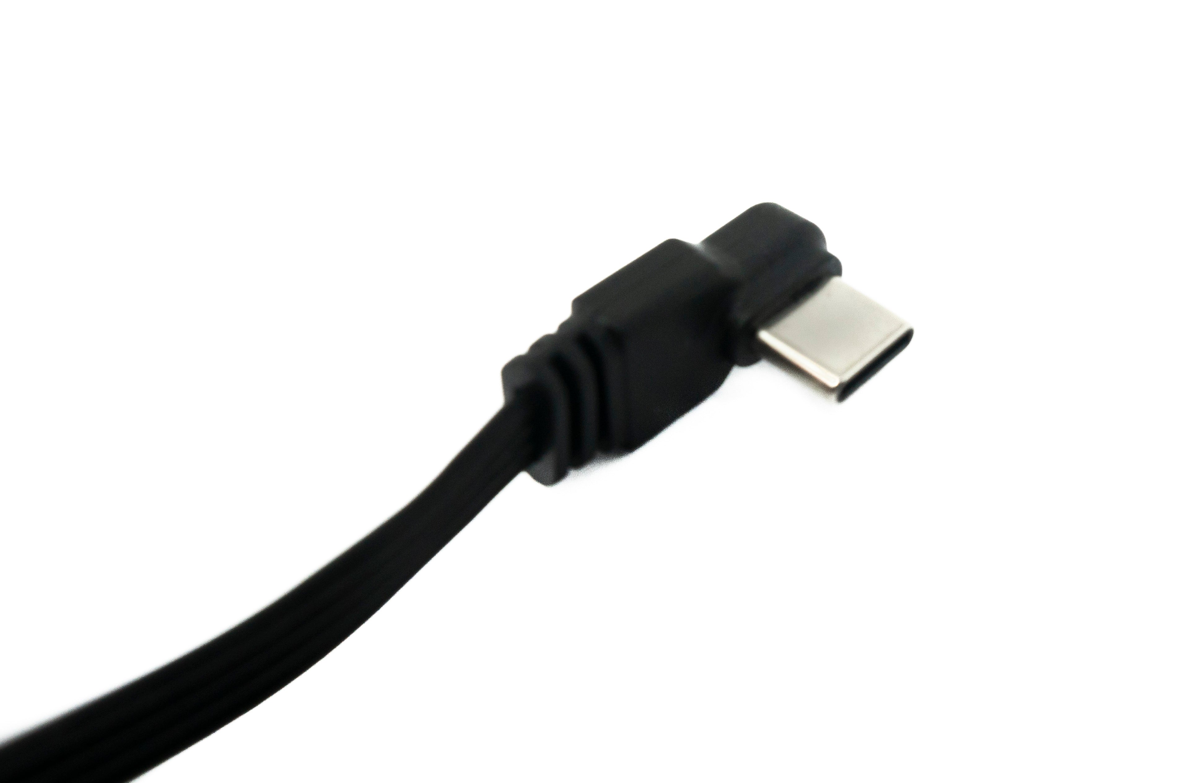 USB-Kabel USB-C auf USB-A 30 cm flach gewinkelt schwarz 89541325 | SYSTEM-S USB