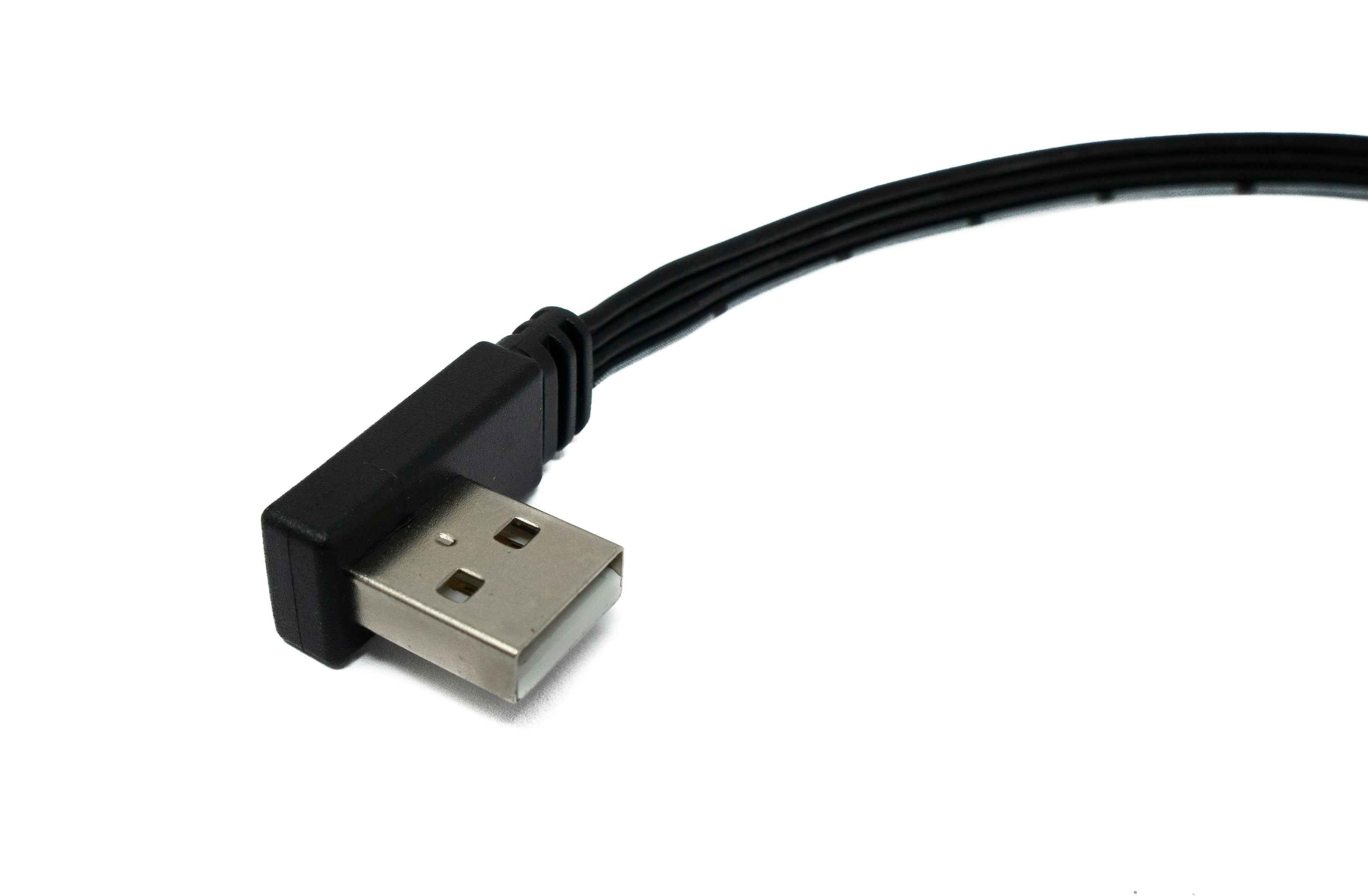 SYSTEM-S USB 3.1 Kabel 30 cm Typ C Stecker zu 2.0 Typ A Stecker Flachkabel Winkel