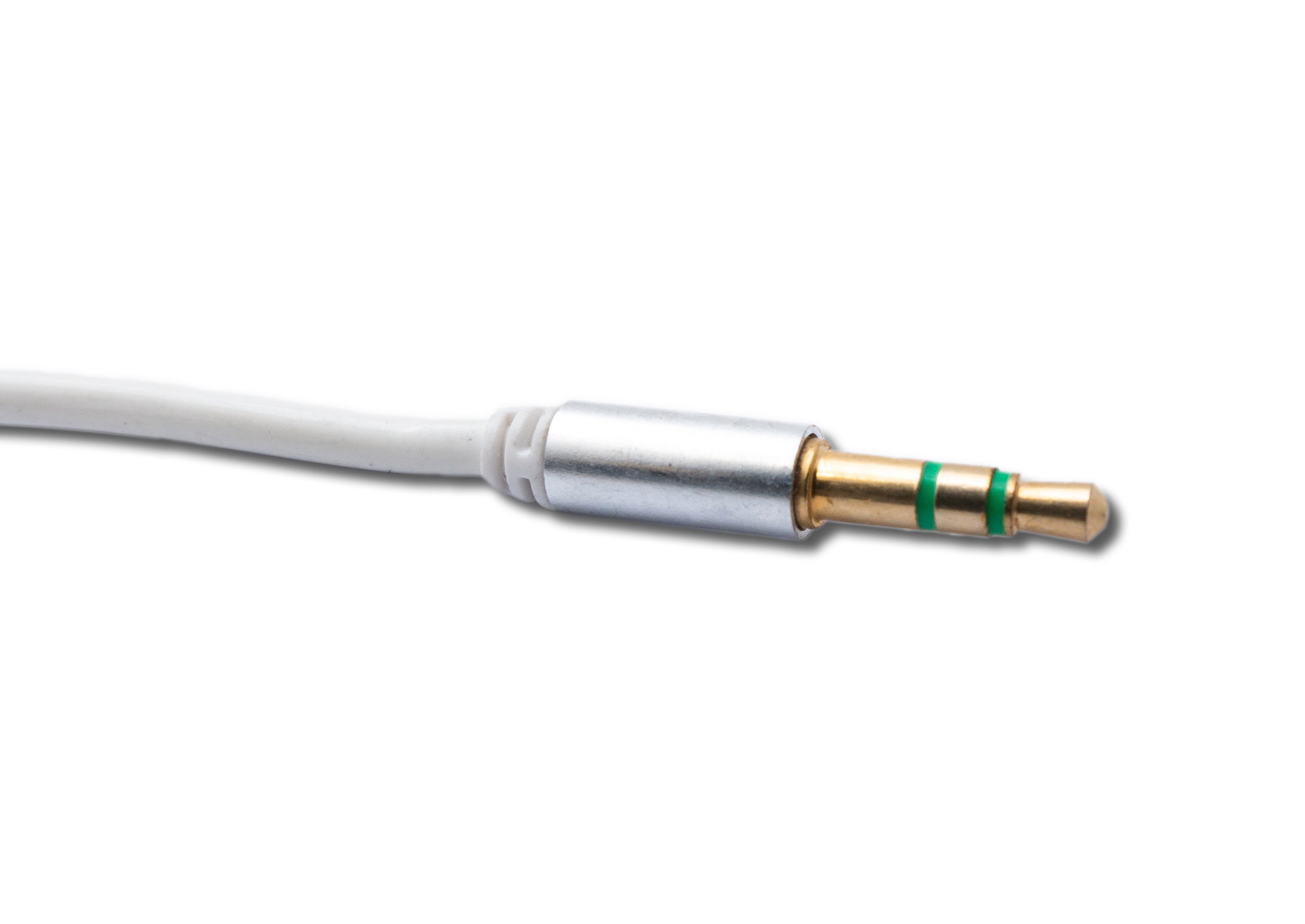 Audio Kabel 3,5 mm Klinke Stecker zu Stecker Spiralkabel 150 cm weiß 81476241