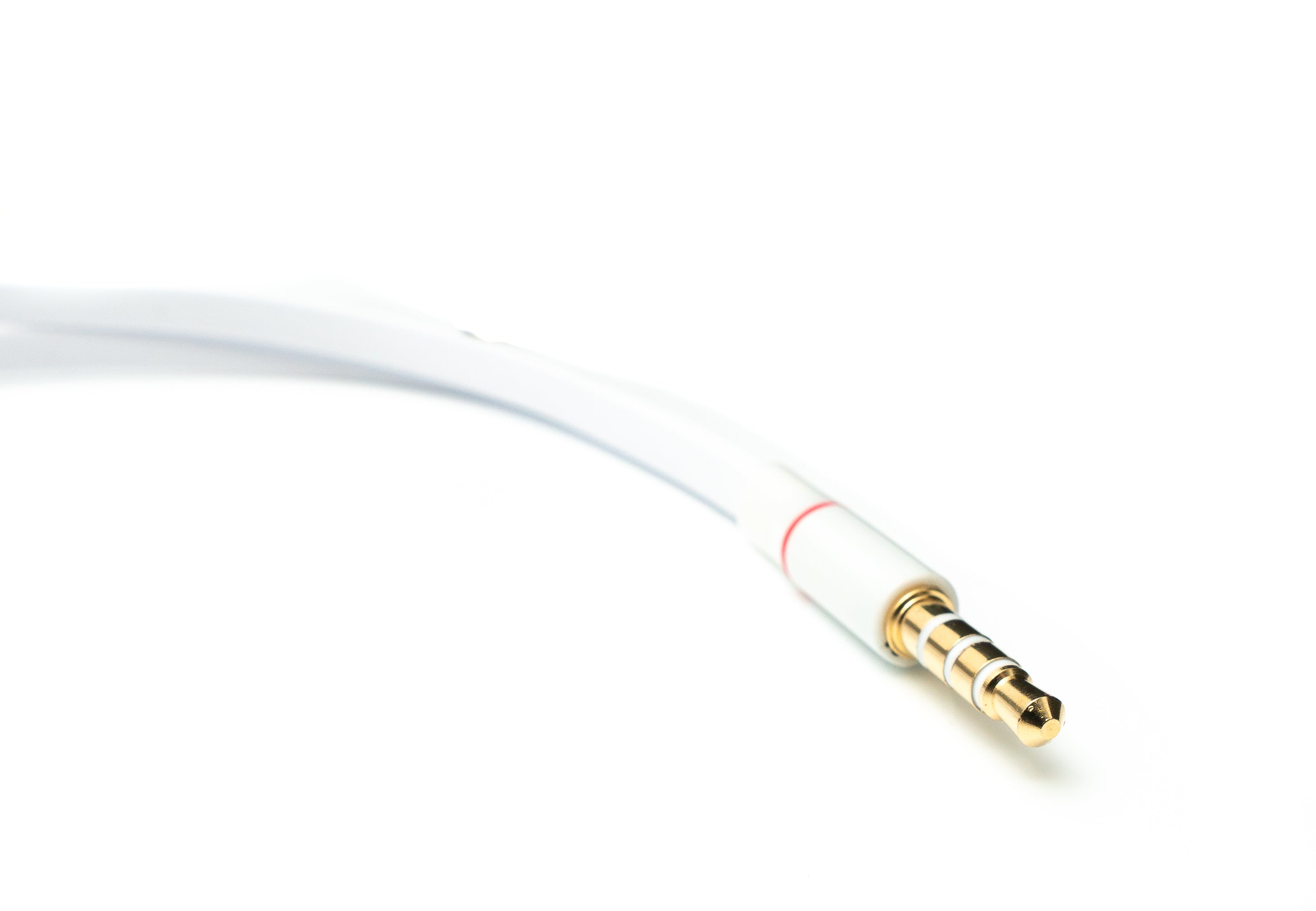 Audio Y-Kabel 20 cm Stereo AUX Klinke 3,5 mm Stecker zu 2x Buchse flach in Weiß