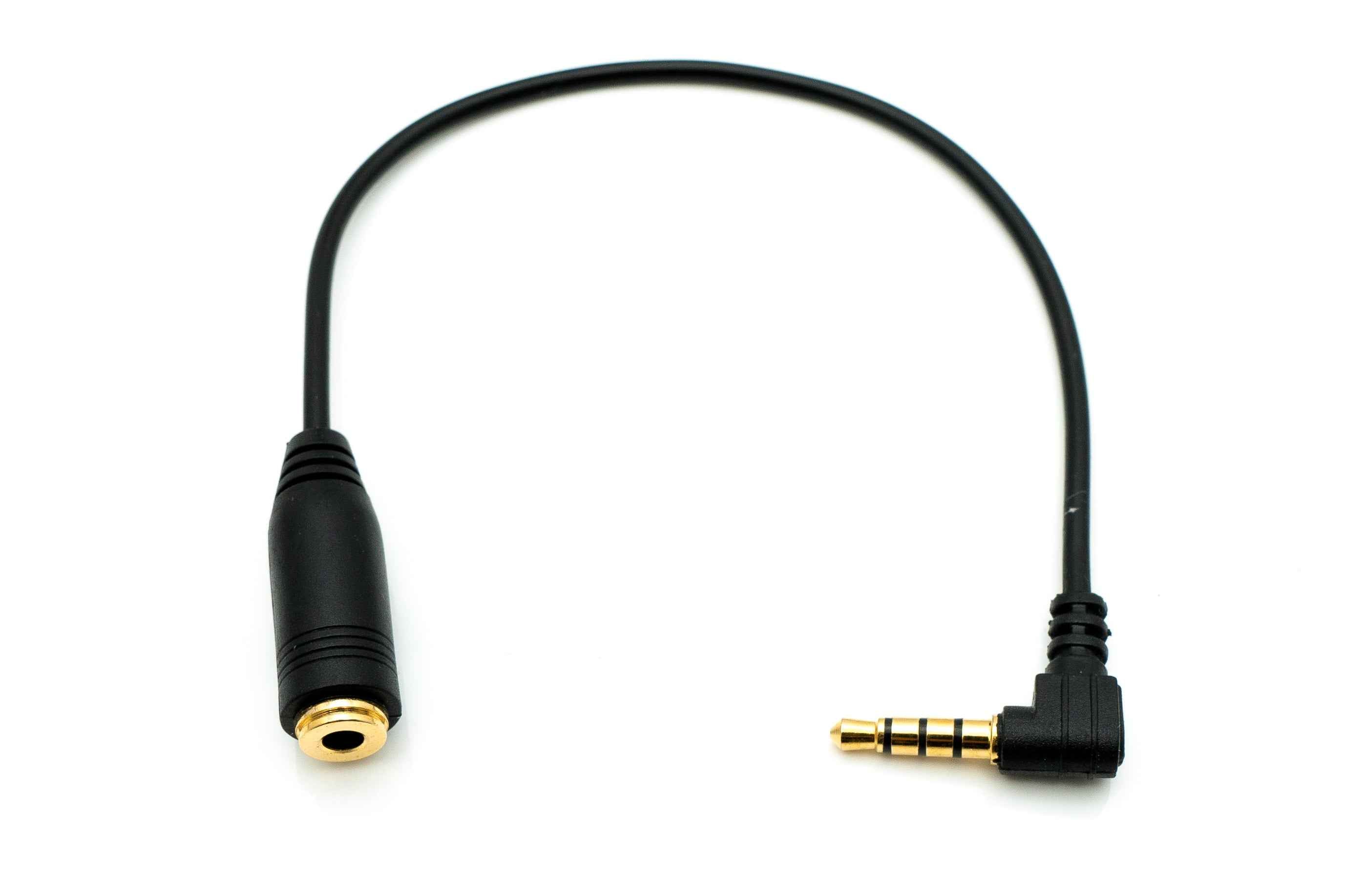 SYSTEM-S Audio Kabel 17 cm Stereo AUX Klinke 3,5 mm Stecker zu Buchse Winkel in Schwarz