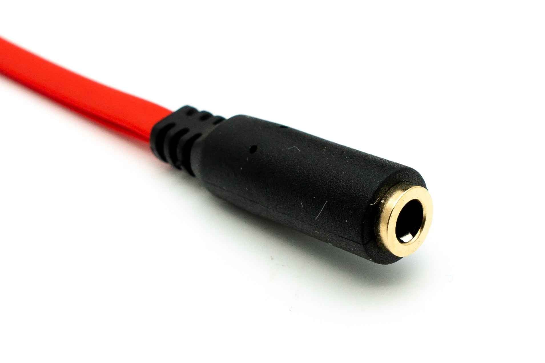 SYSTEM-S Audio Y Kabel 20 cm Stereo AUX Klinke 3,5 mm Buchse zu 2x Stecker flach Adapter