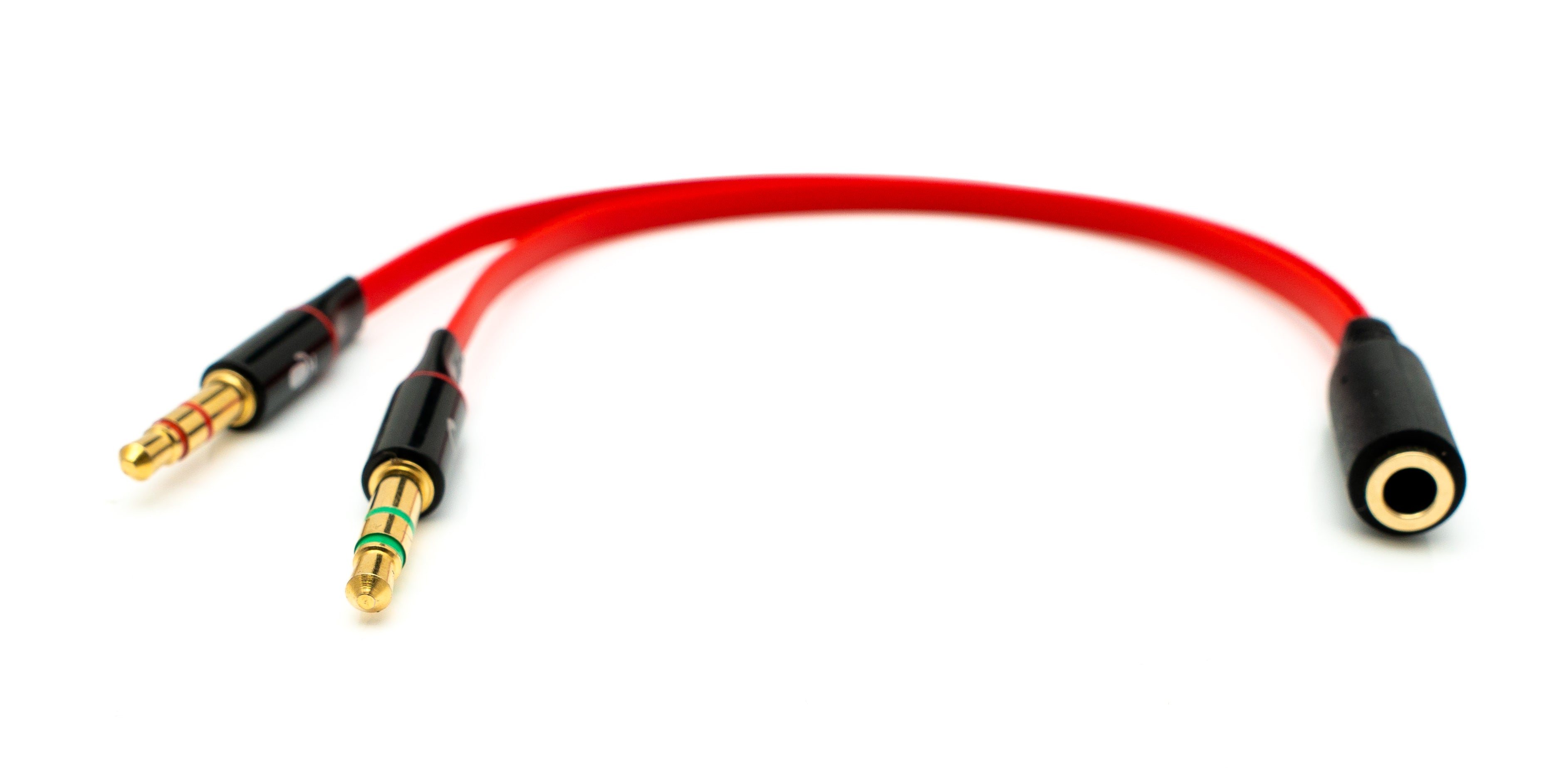 Audio Y Kabel 20 cm 3,5 mm Klinke Buchse zu 2x Stecker flach rot 81645192
