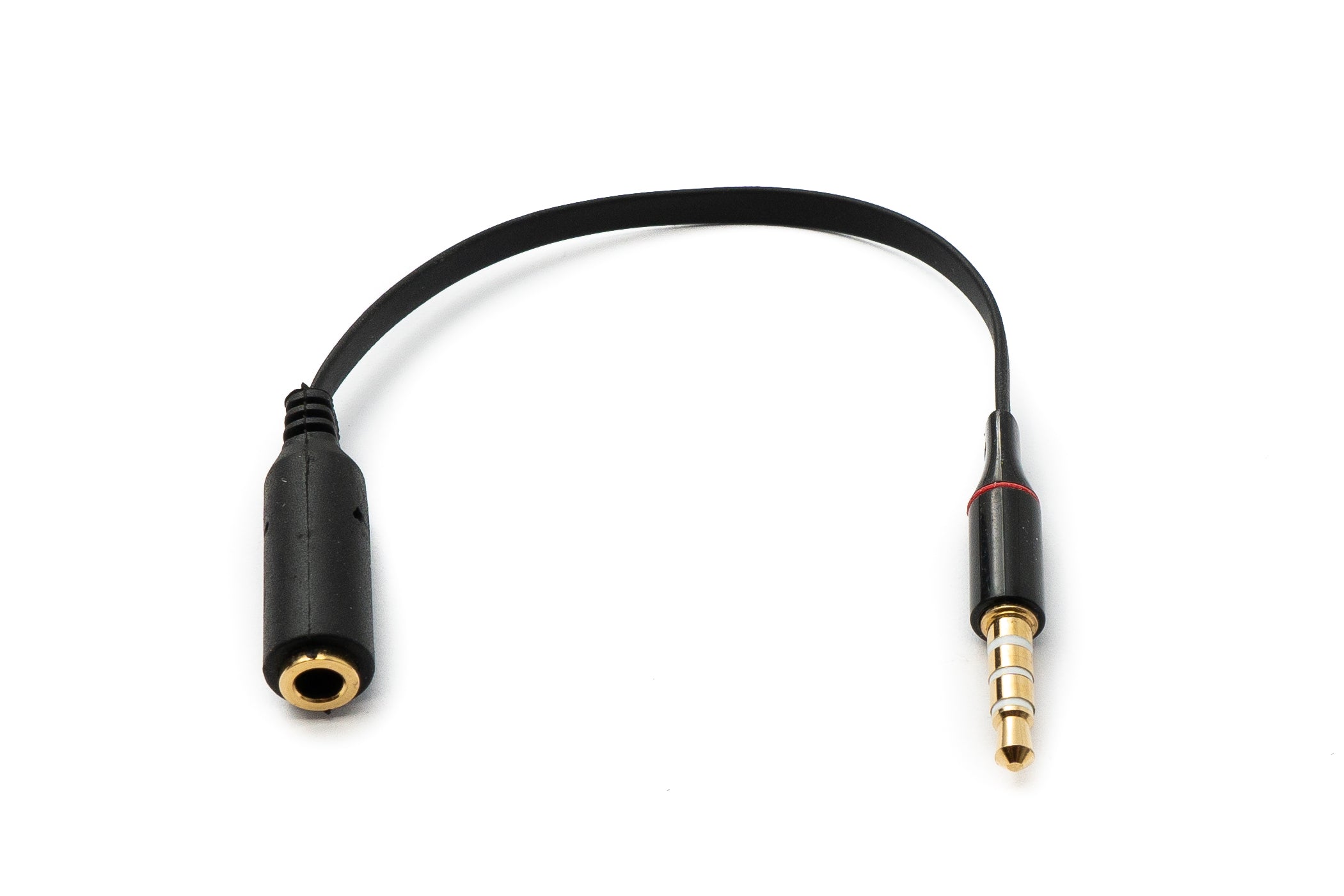 AUX-Kabel 3,5 mm Klinke Stecker zu Buchse 15 cm flach schwarz | System-S