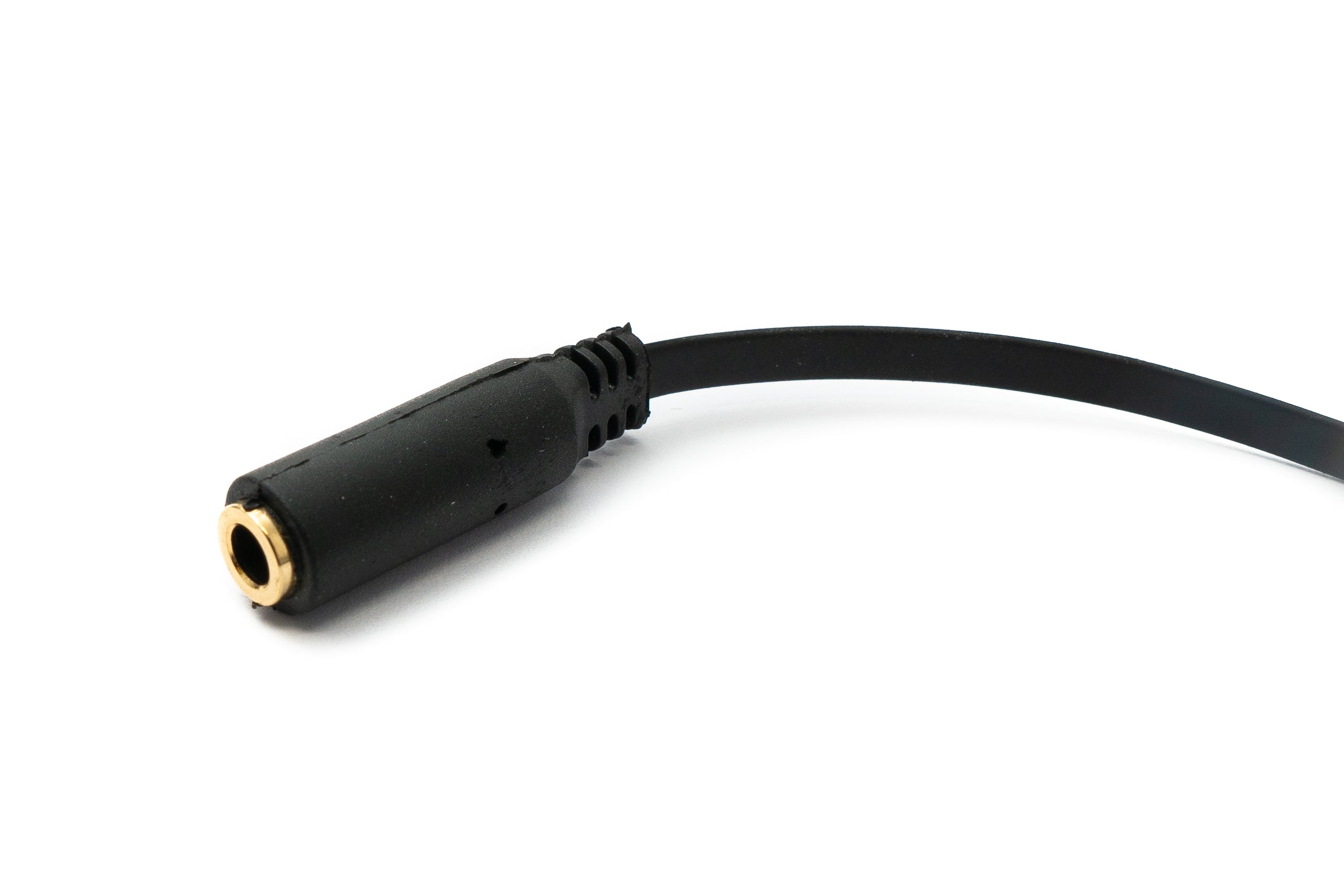 AUX-Kabel 3,5 mm Klinke Stecker zu Buchse 15 cm flach schwarz | System-S