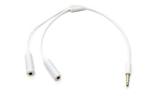 Audio Y-Kabel 20 cm 3,5 mm Klinke Stecker zu 2x Buchse Adapter weiß 81645136