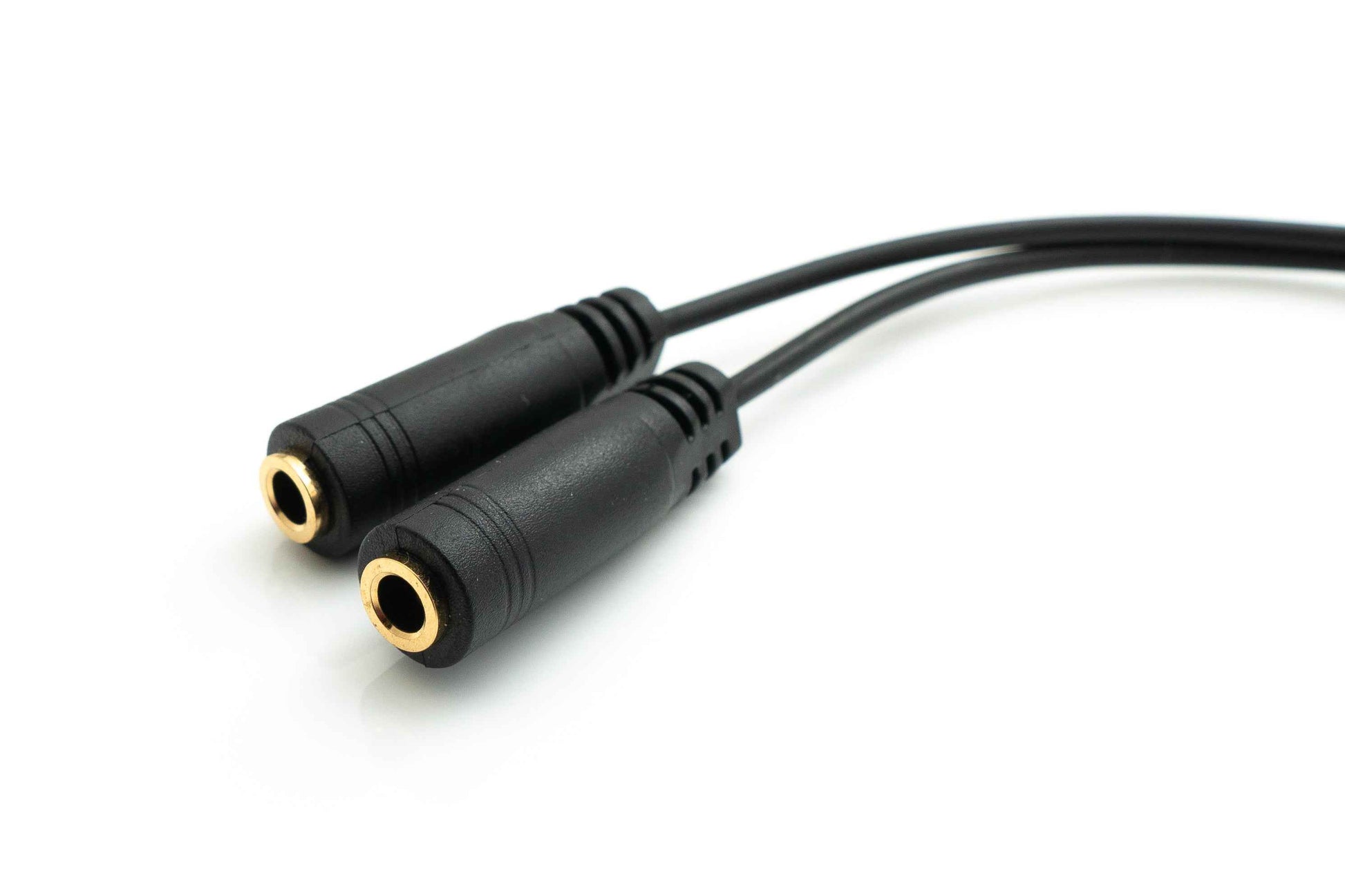 SYSTEM-S Audio Y Kabel 20 cm Stereo AUX Klinke 3,5mm Stecker zu 2x Buchse Adapter Schwarz