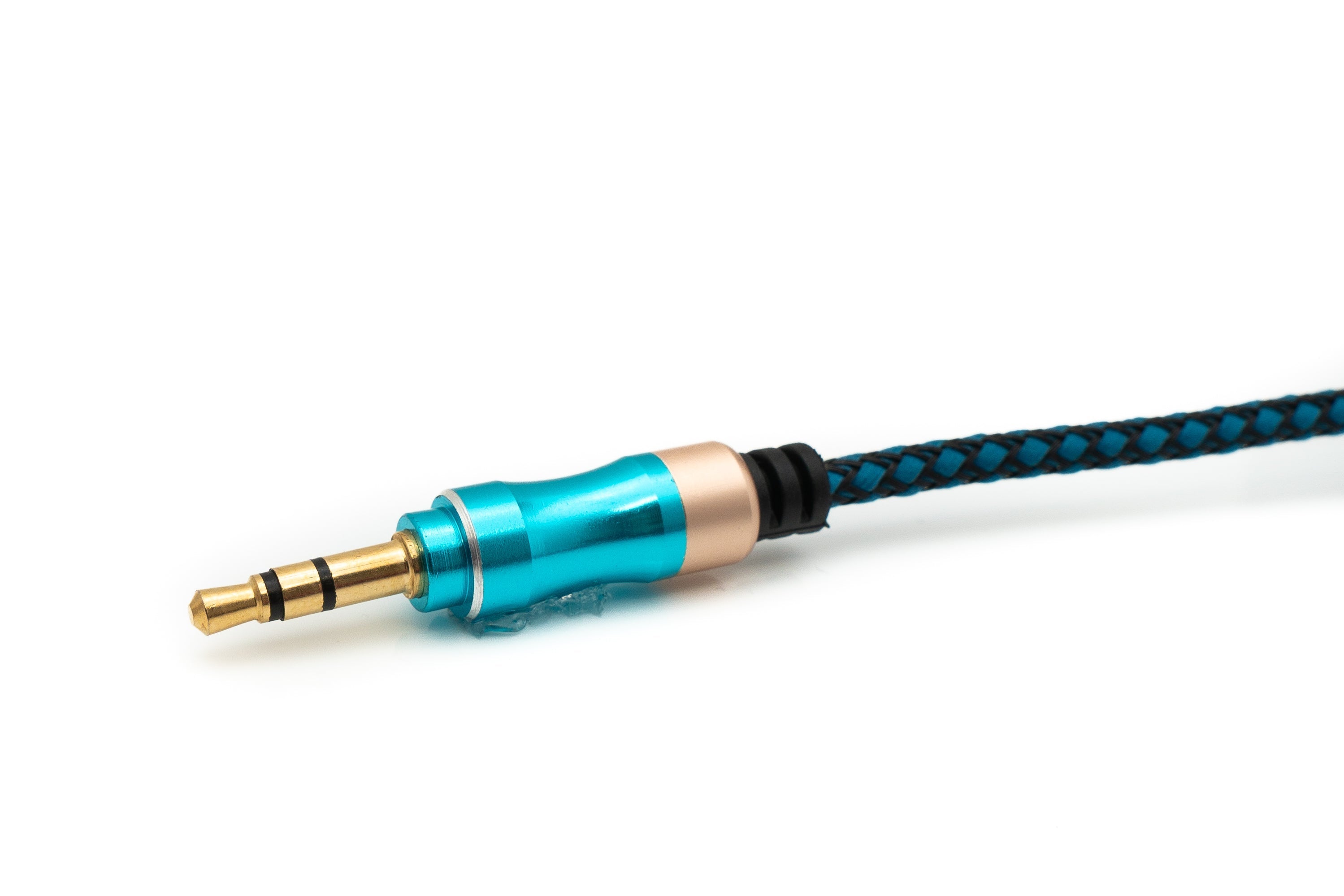 Audio Kabel 100 cm Stereo AUX Klinke 3,5 mm geflochten in Blau 81547109