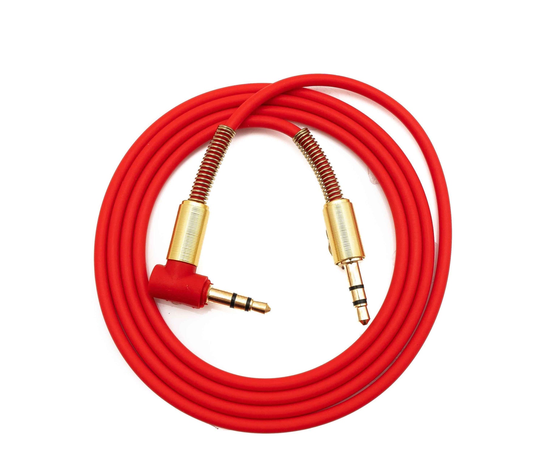 Audiokabel 3,5 mm Klinke 100 cm rot gewinkelt Knickschutz 81512536 | System-S