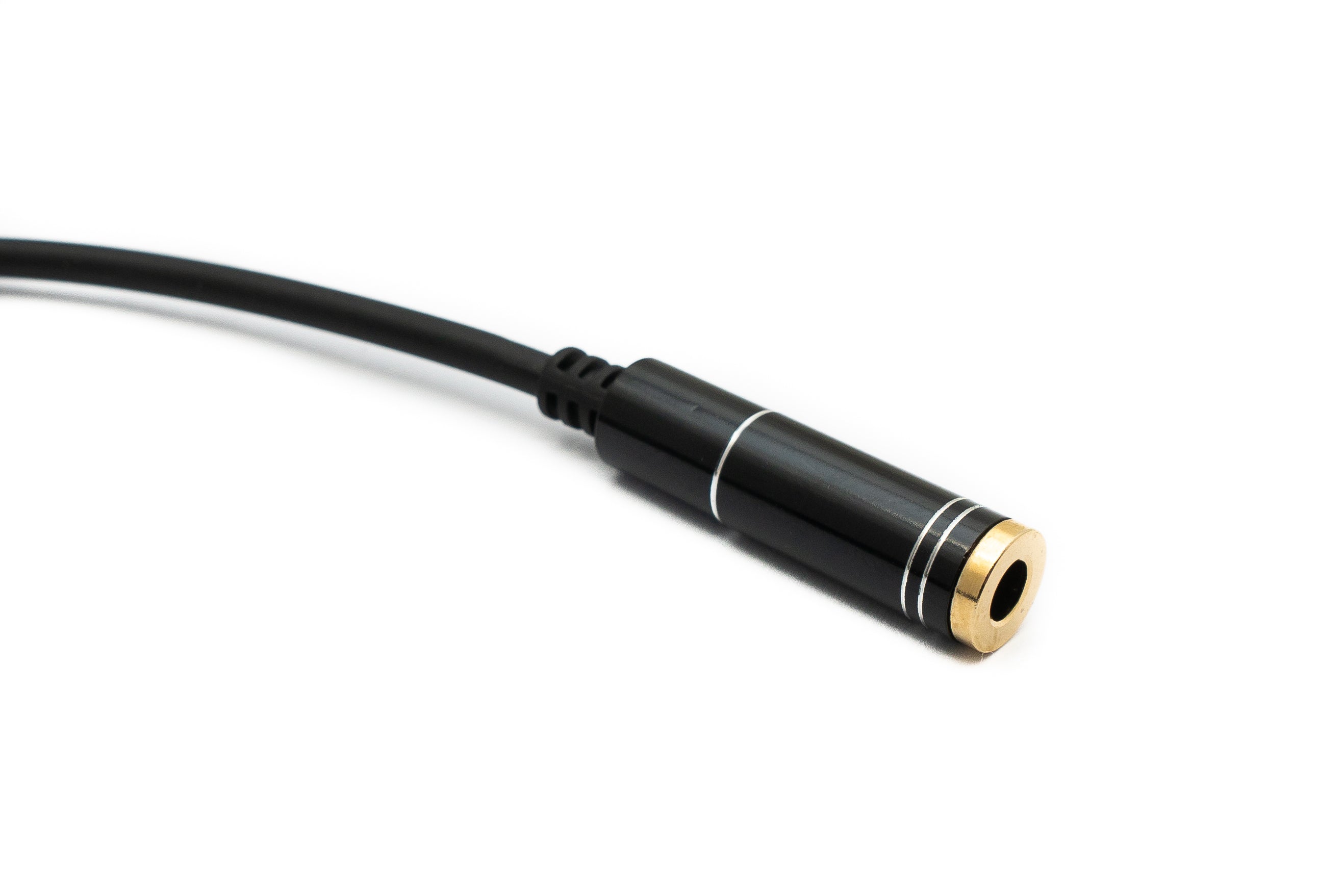 Audio Y-Kabel 3,5 mm Klinke Buchse auf 2x Stecker 100 cm Schwarz | System-S