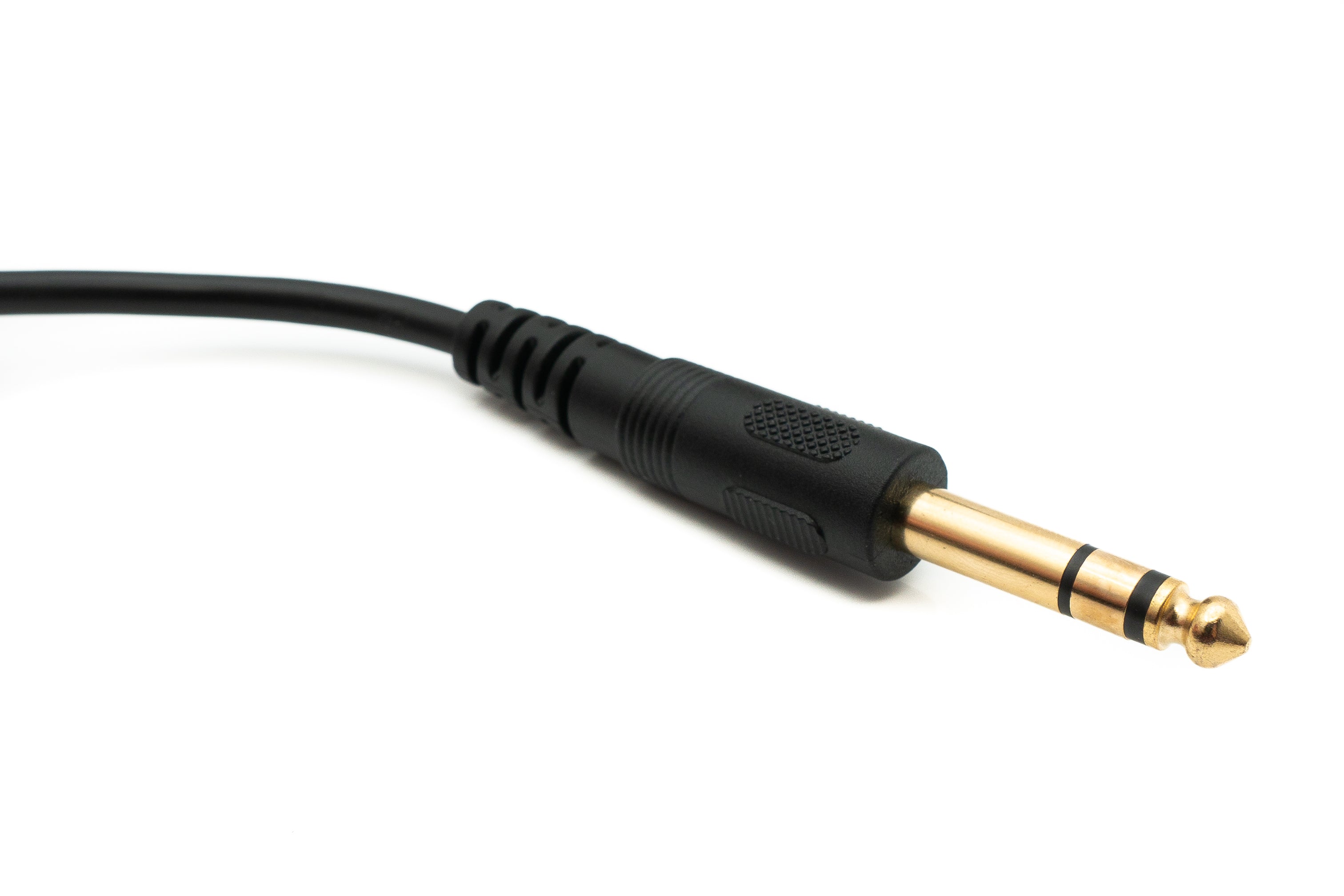 Audio Kabel 150 cm Stereo AUX Klinke 6,35 mm Stecker zu Stecker Winkel Schwarz
