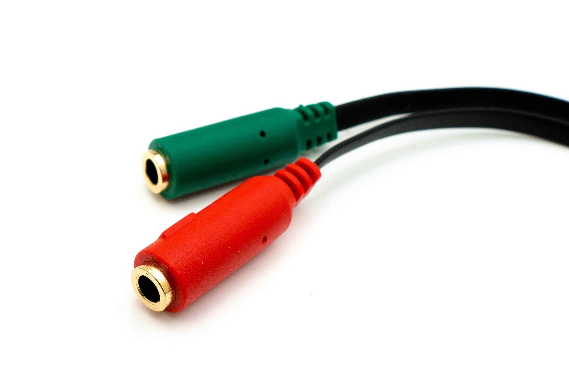 SYSTEM-S Audio Y Kabel 20 cm Stereo AUX Klinke 3,5 mm Stecker zu 2x Buchse flach Schwarz
